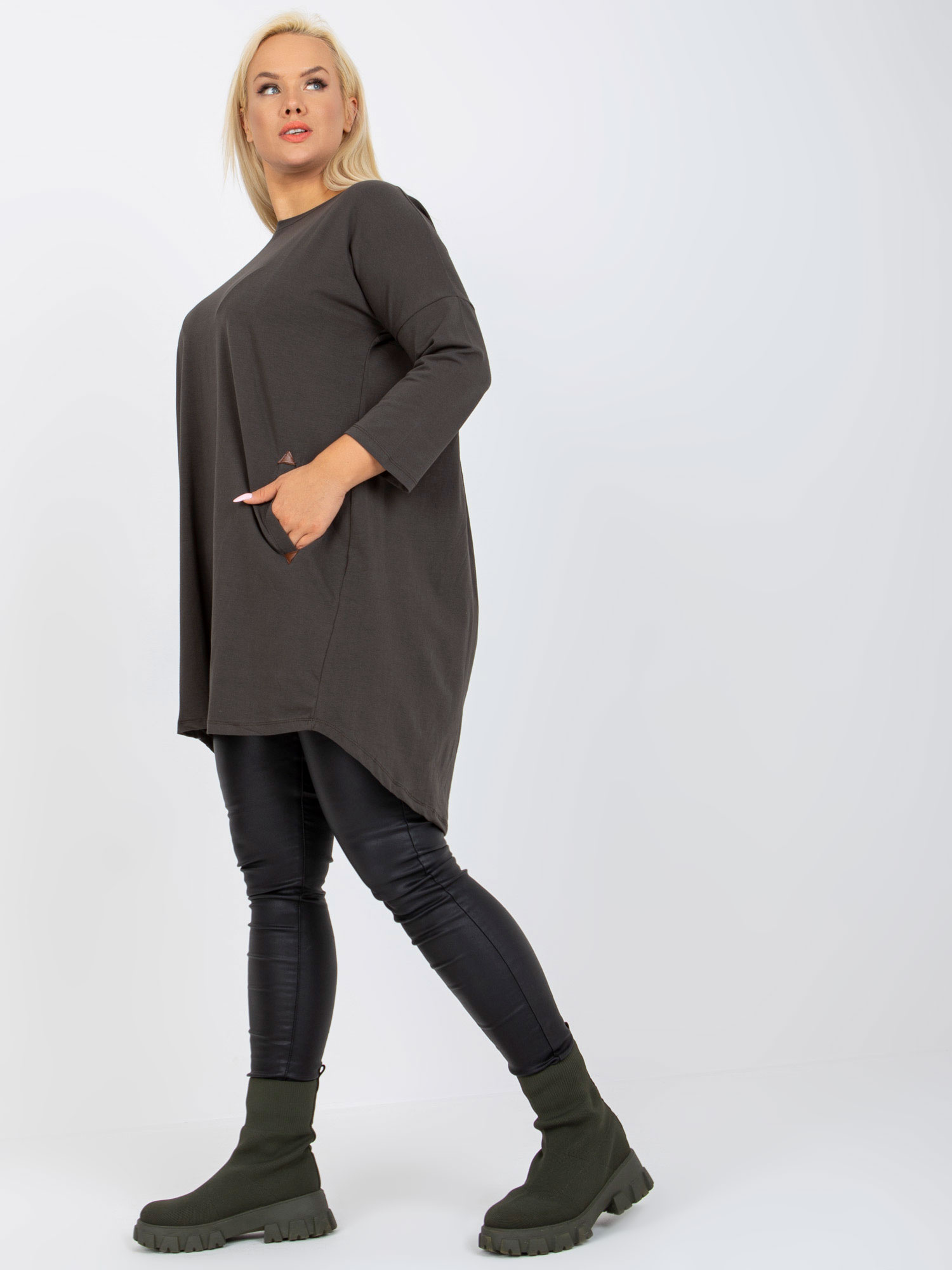 Tunika Ciemny khaki - obrazek 2