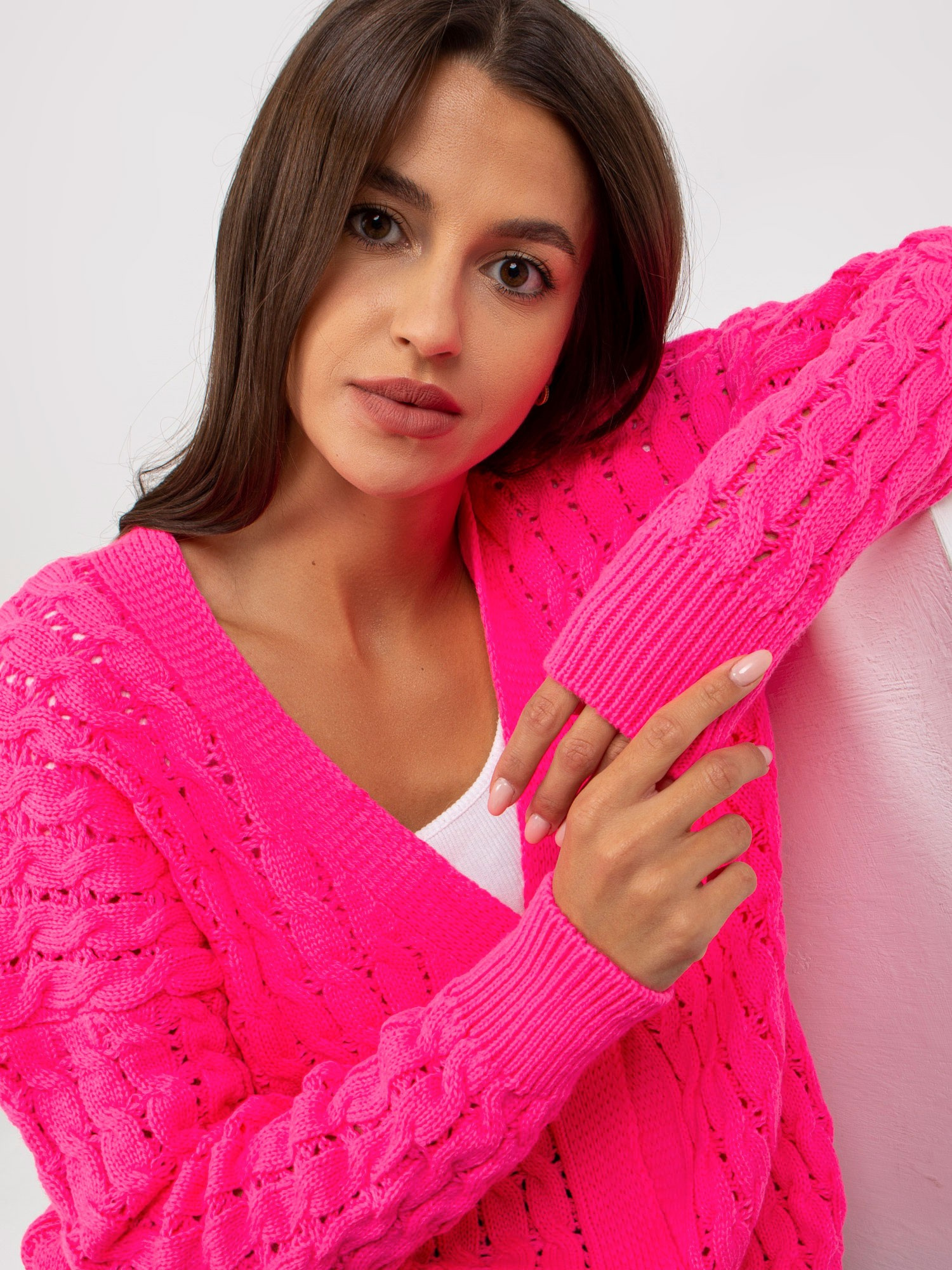 Sweter Fluo różowy - obrazek 2