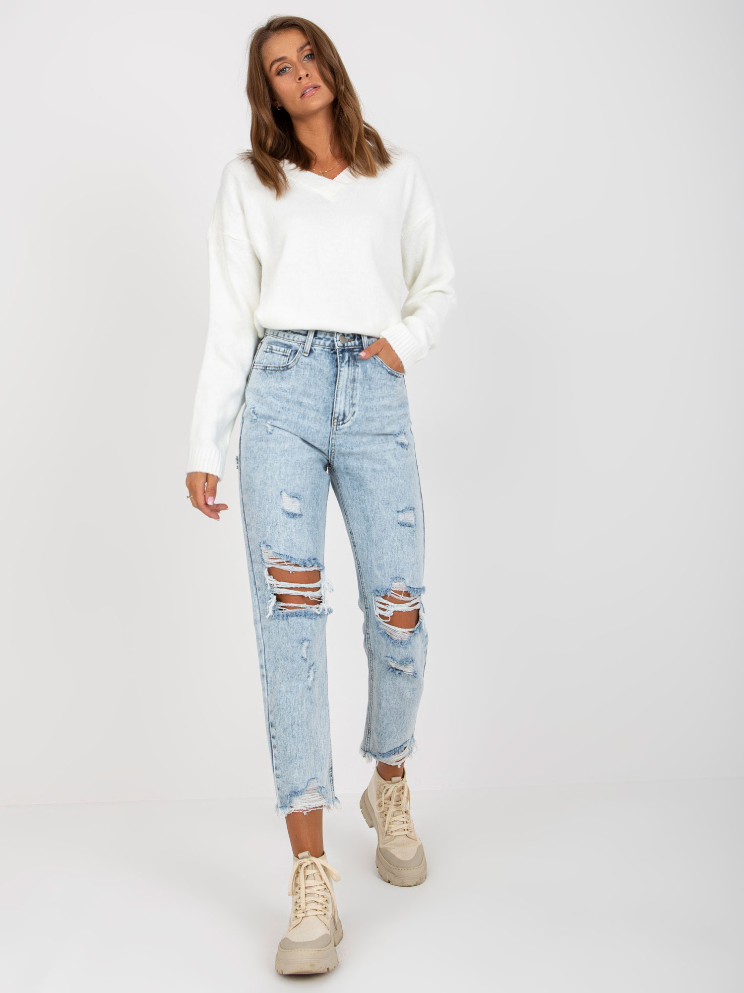 Spodnie jeans Jasny niebieski - obrazek 2