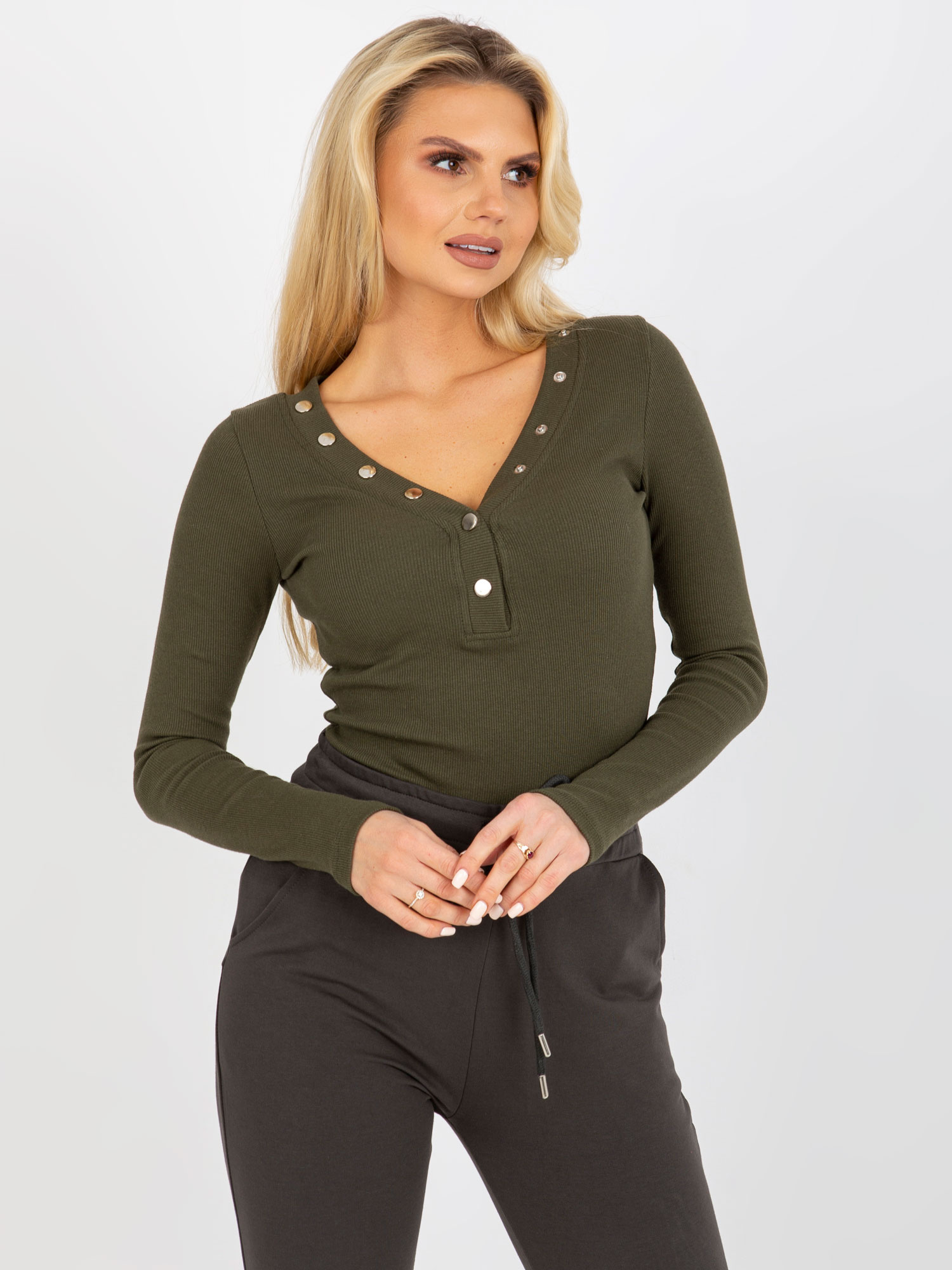 Bluzka Khaki - obrazek 2