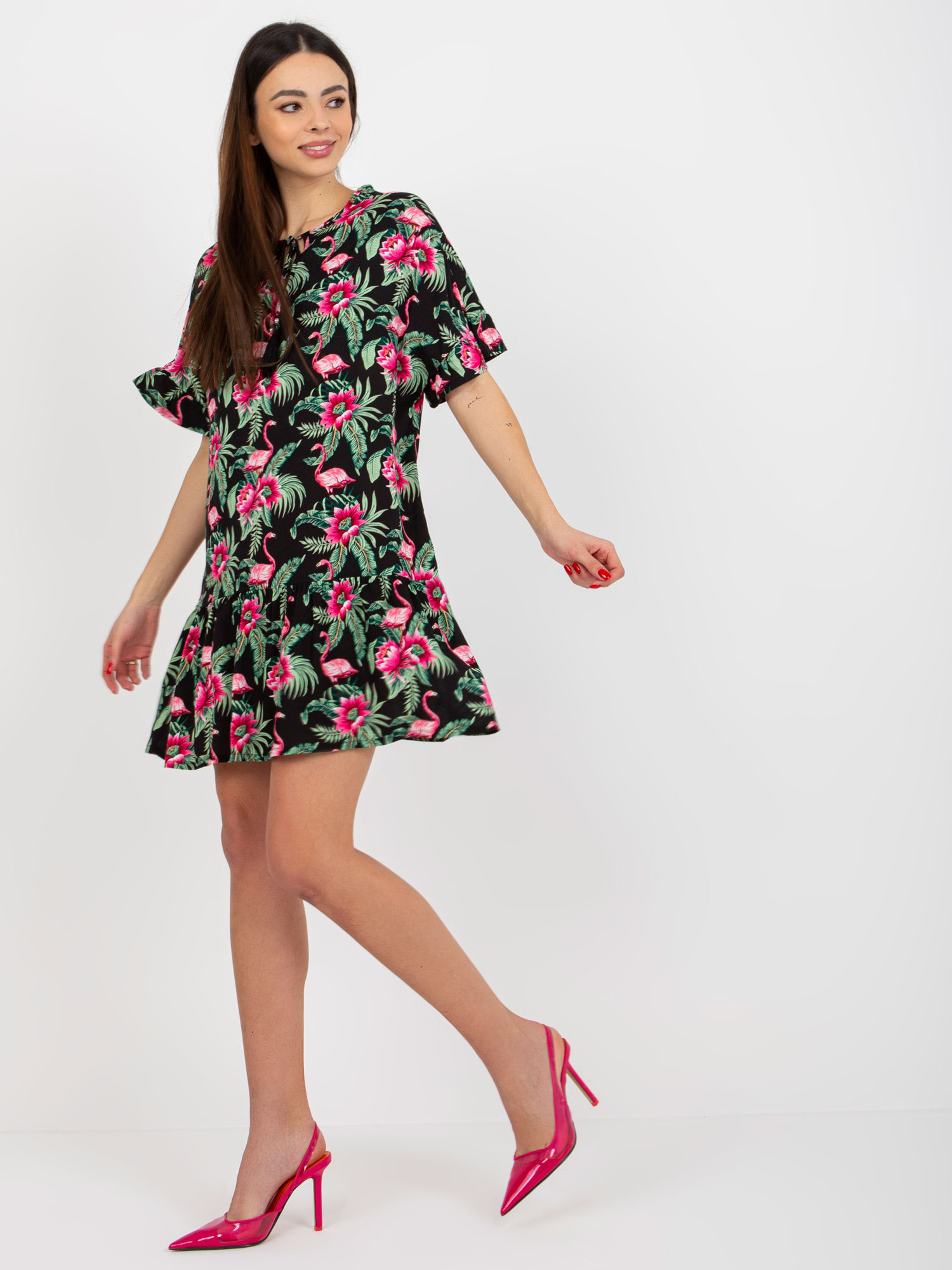 Sukienka Czarno-zielony - obrazek 2