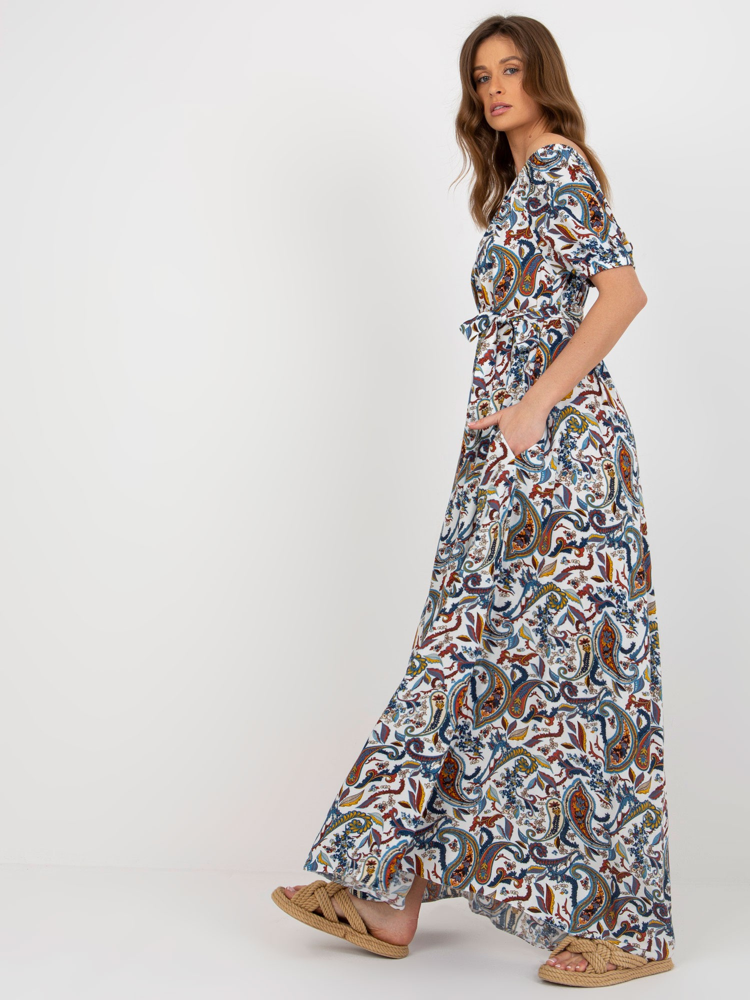 Sukienka Biało-niebieski - obrazek 2