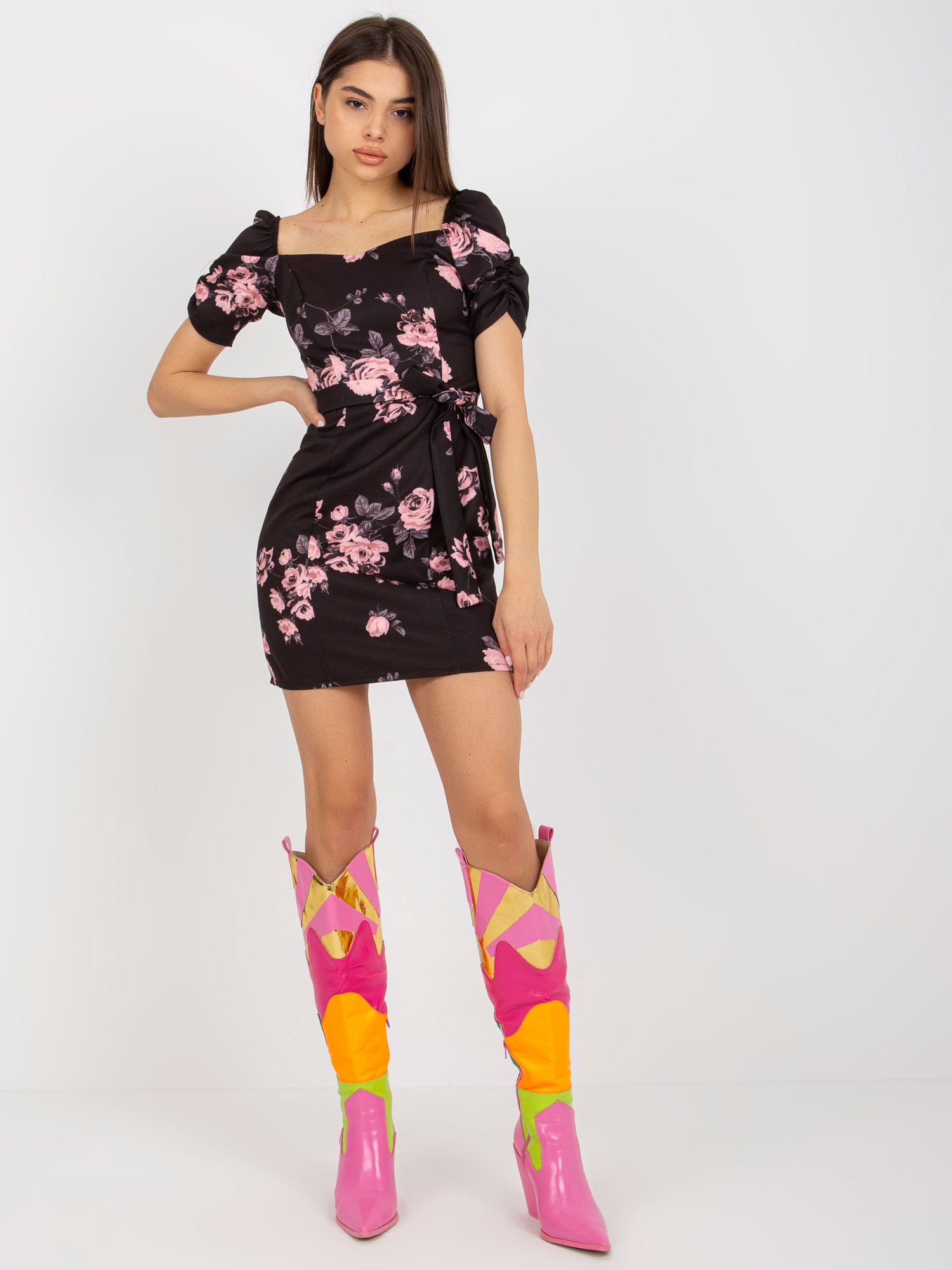 Sukienka Czarno-różowy - obrazek 2