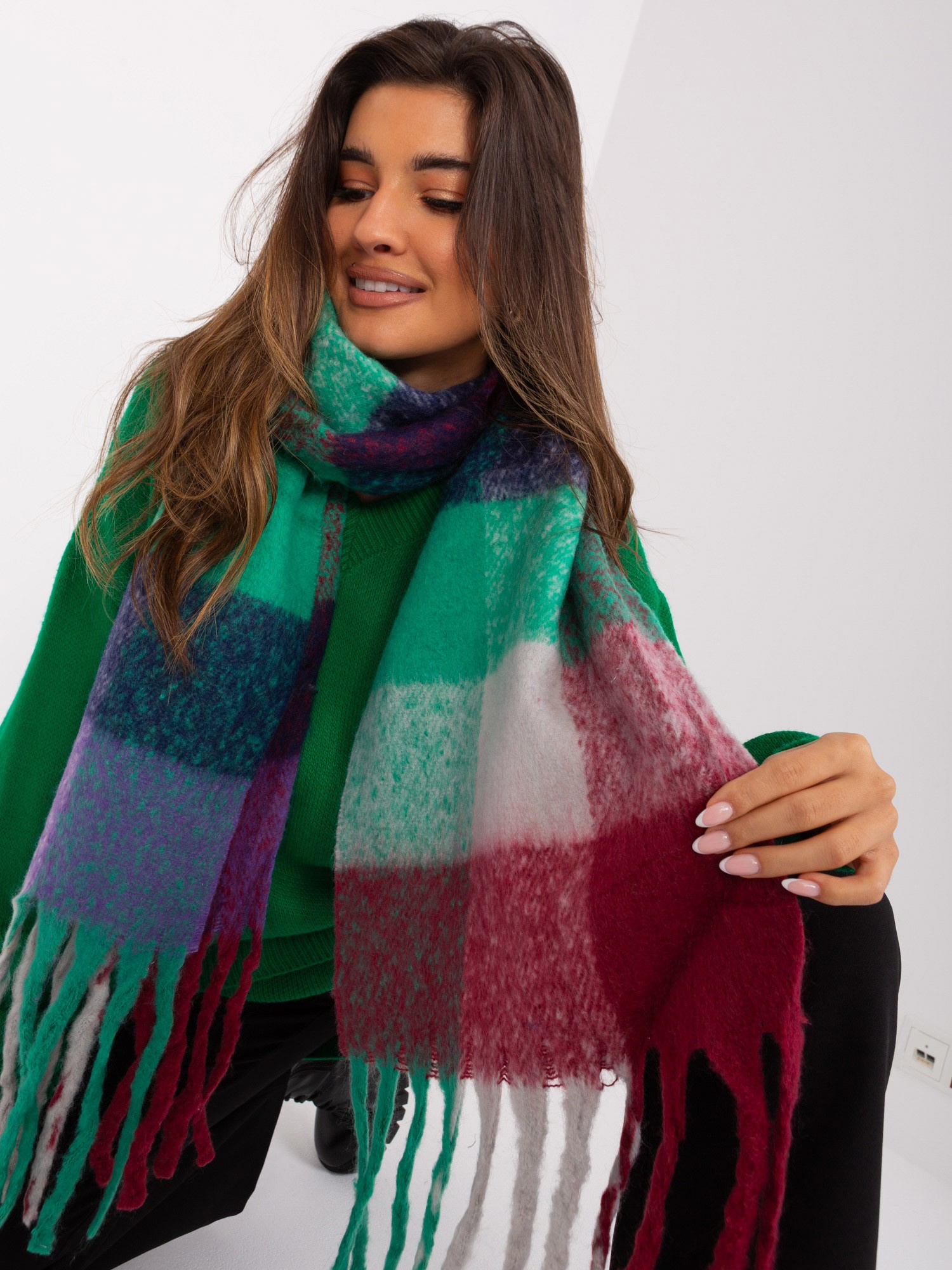 Szalik Ciemny fioletowy - obrazek 2