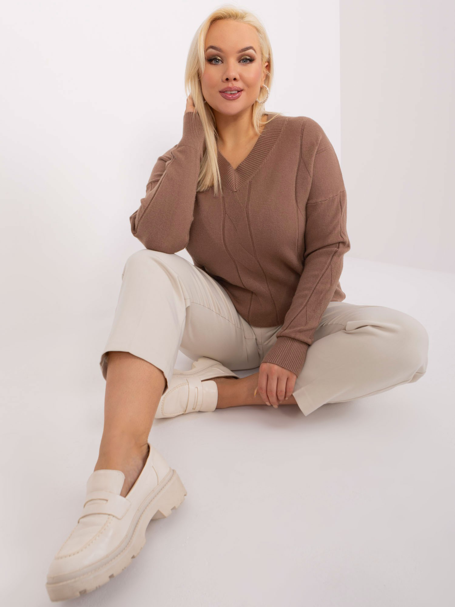 Sweter Jasny brązowy - obrazek 2