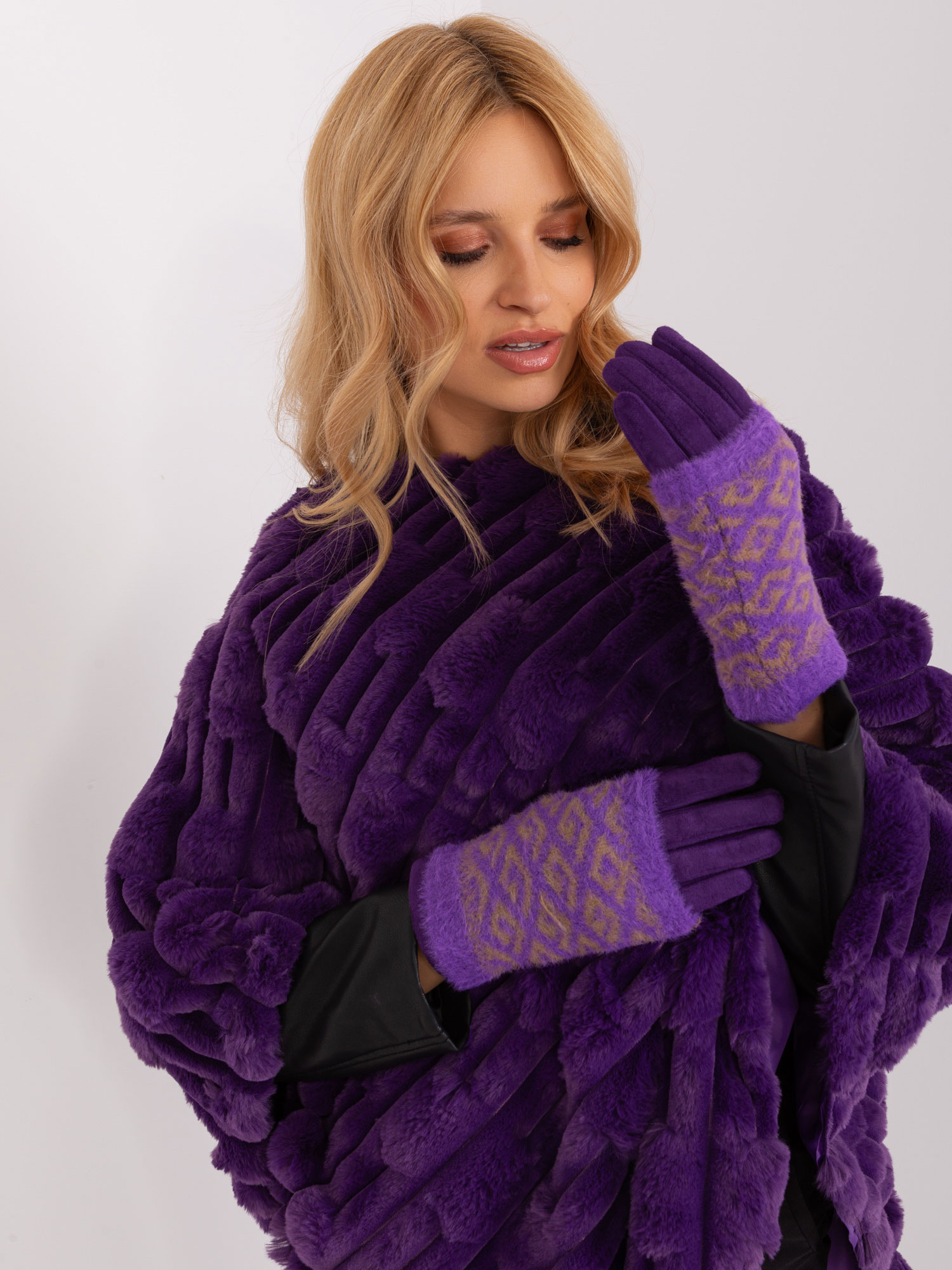 Rękawiczki Ciemny fioletowy - obrazek 2