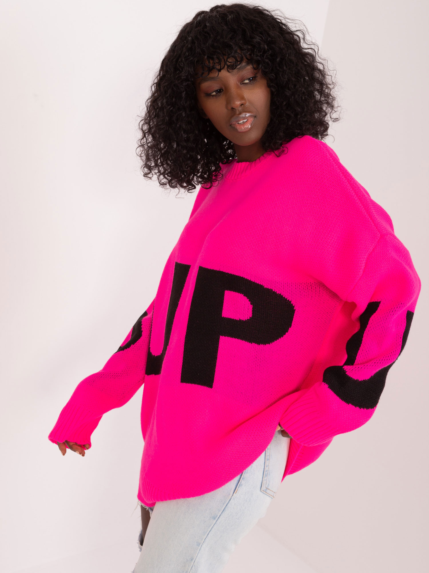 Sweter Fluo różowy - obrazek 2