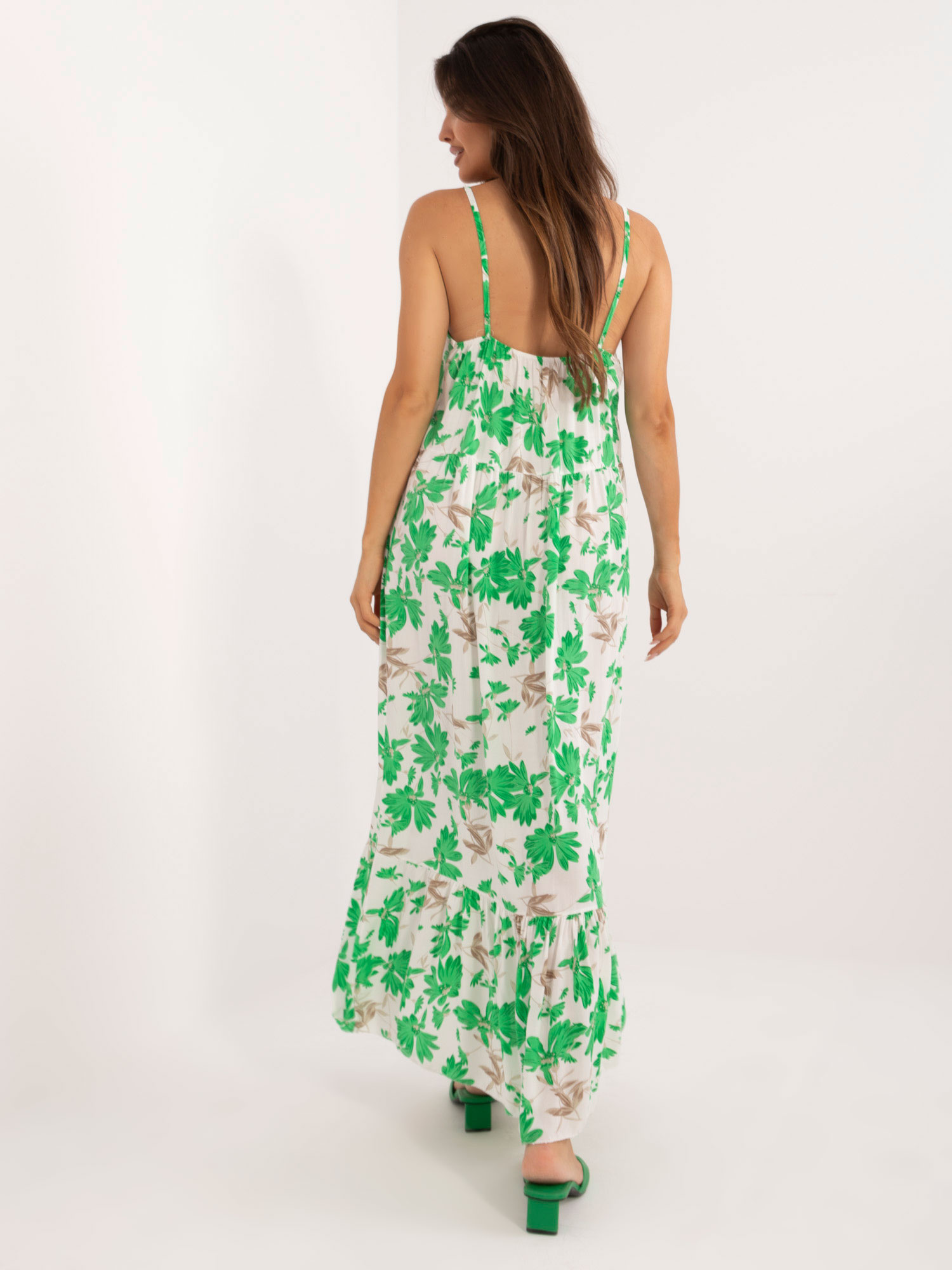 Sukienka Biało-zielony - obrazek 2