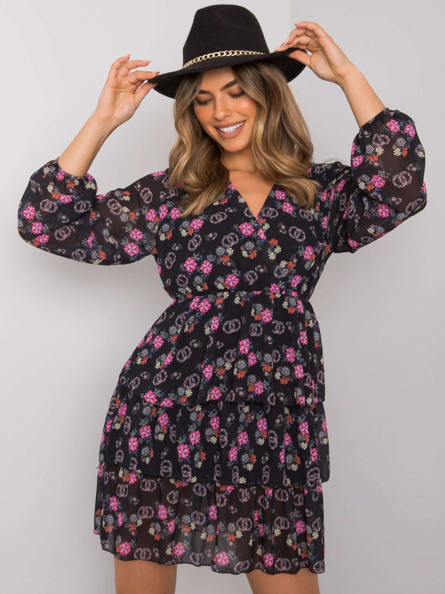 Sukienka Czarno-różowy - obrazek 2