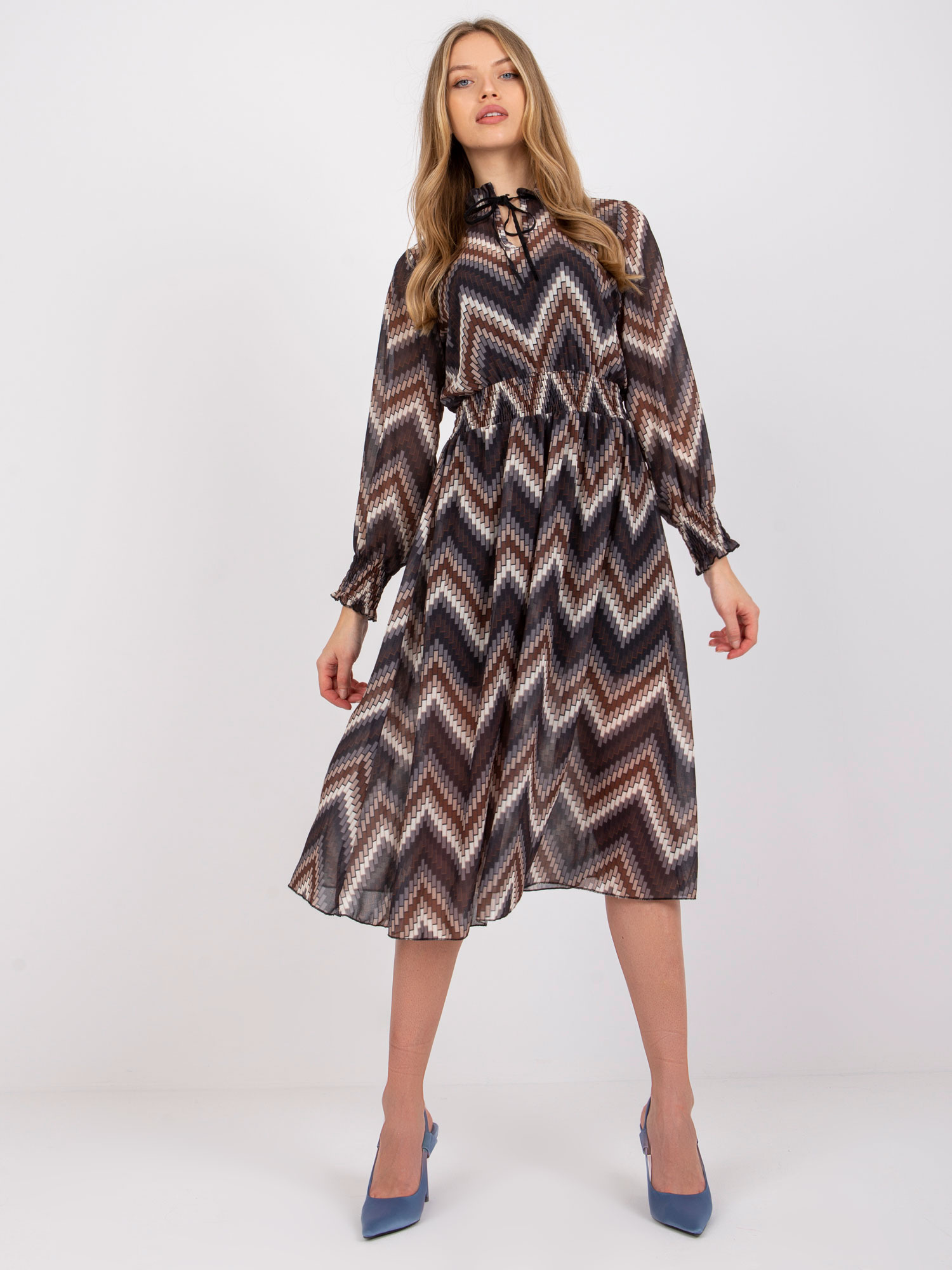 Sukienka Czarno-beżowy - obrazek 2