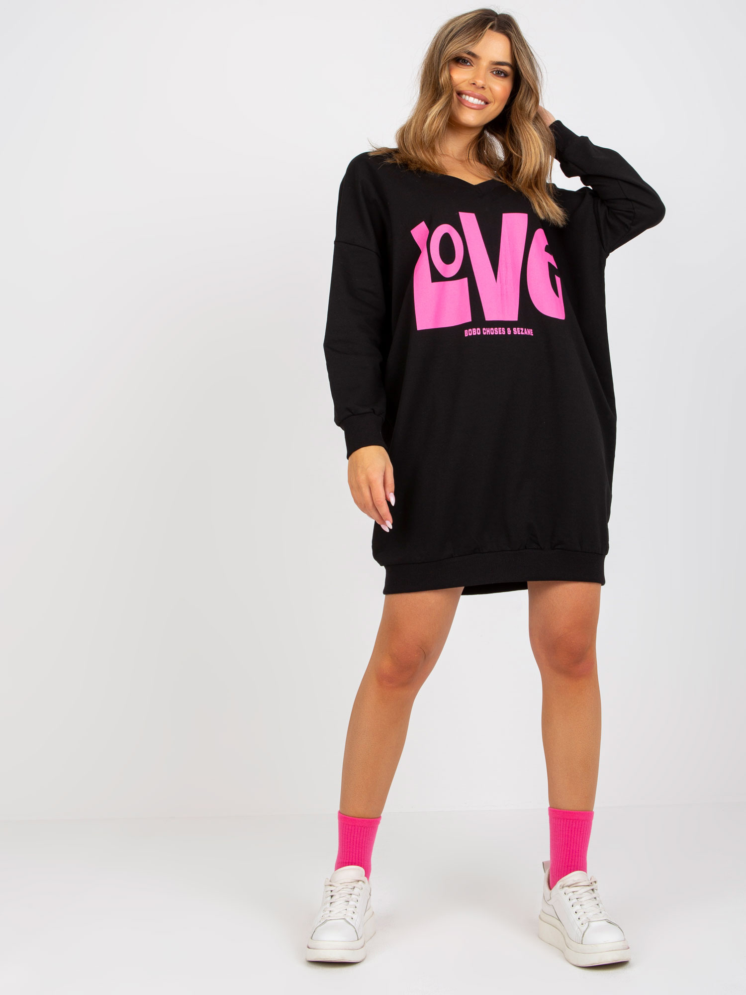 Tunika Czarno-różowy - obrazek 2