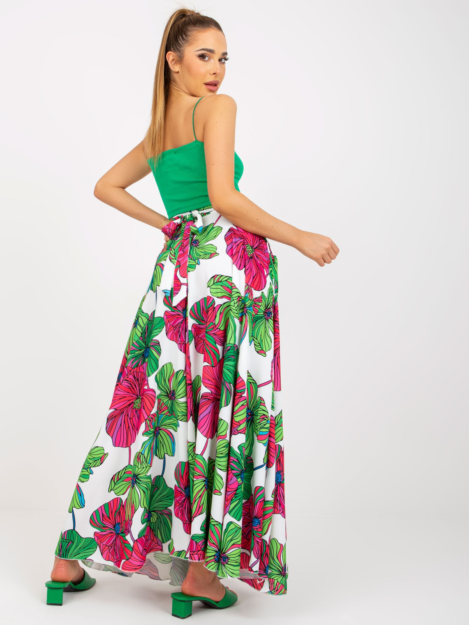 Spódnica Biało-zielony - obrazek 2