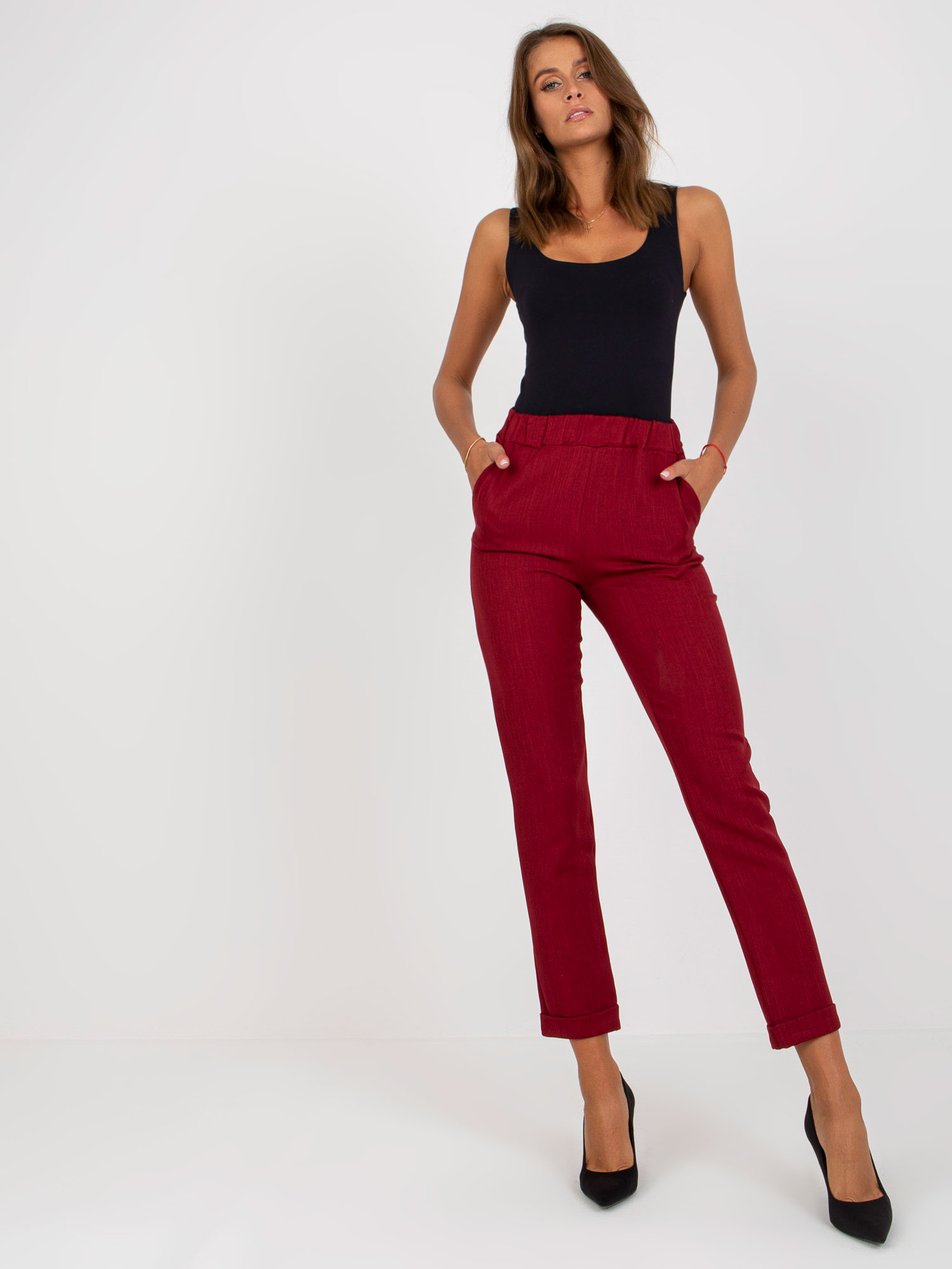 Spodnie Bordowy - obrazek 3