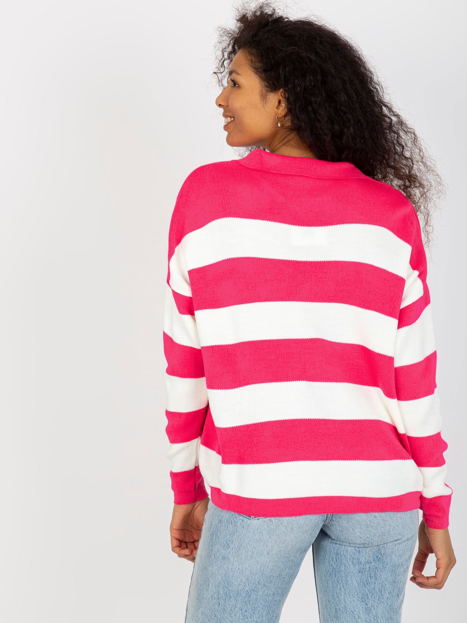 Sweter Biało-różowy - obrazek 3