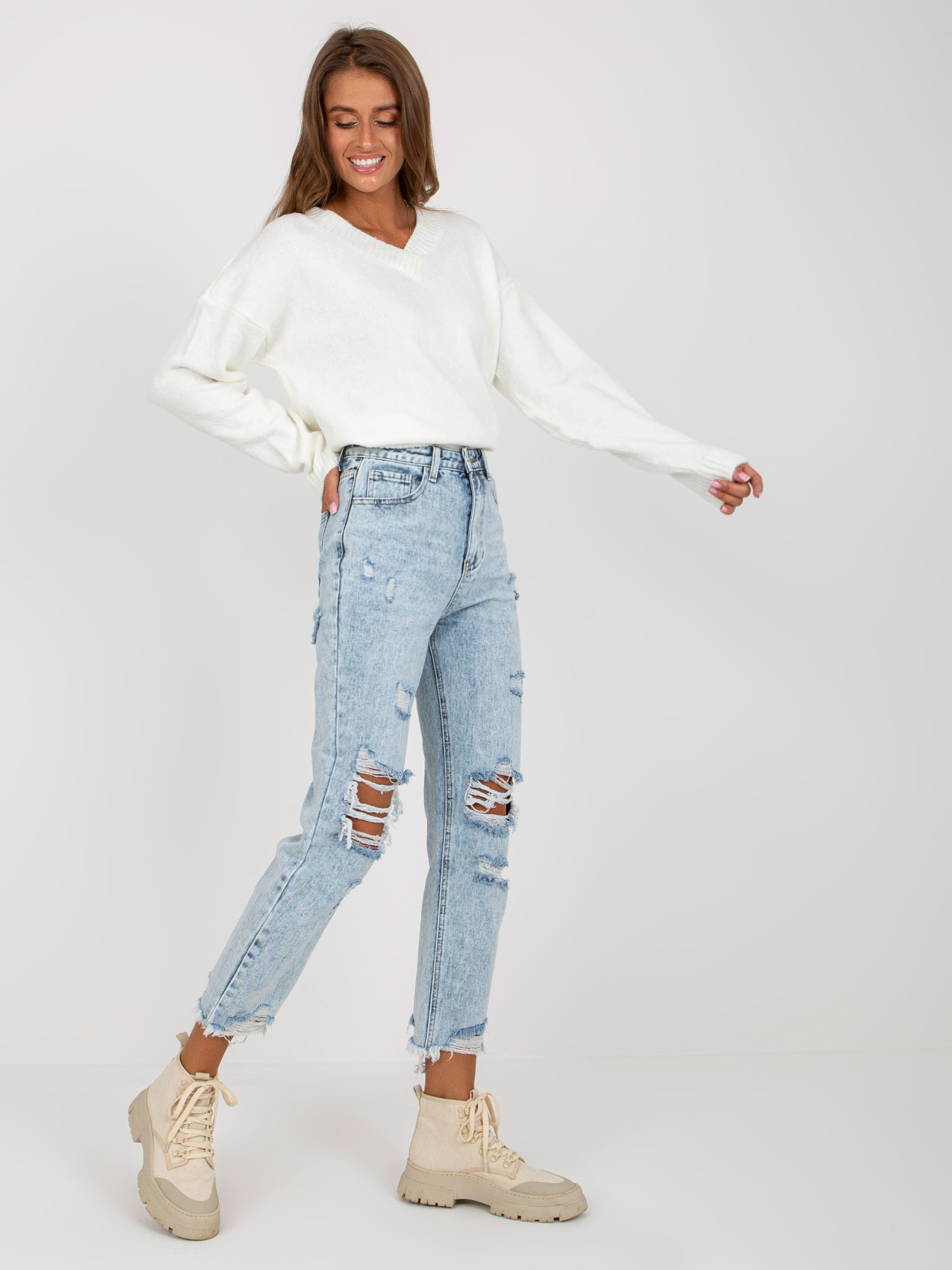 Spodnie jeans Jasny niebieski - obrazek 3