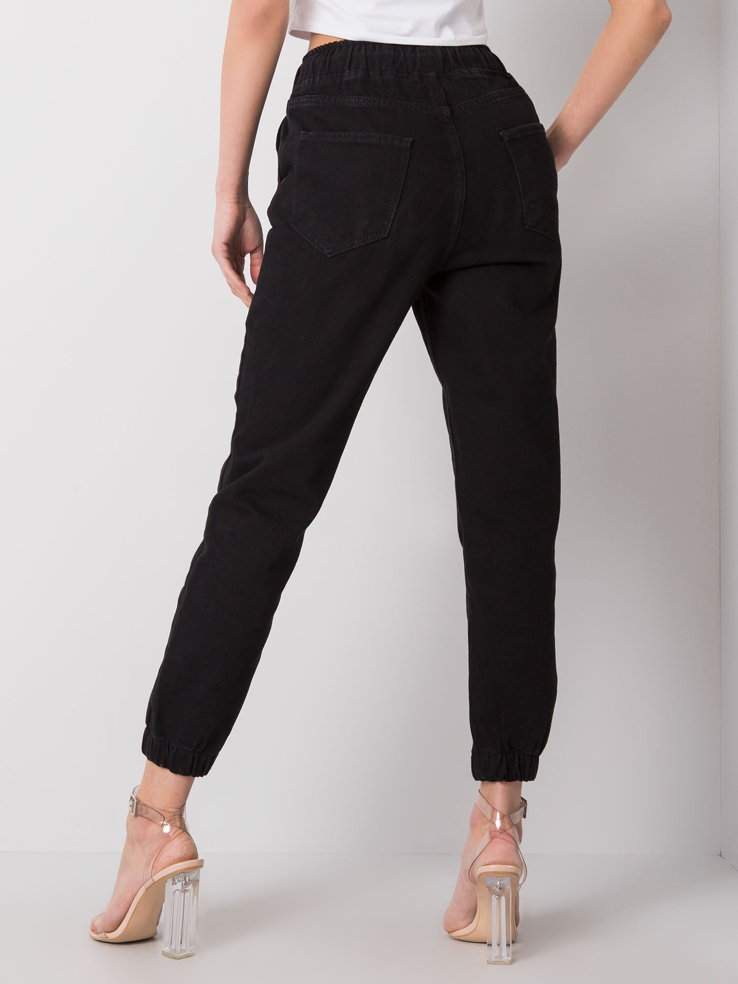 Spodnie jeans Czarny - obrazek 3