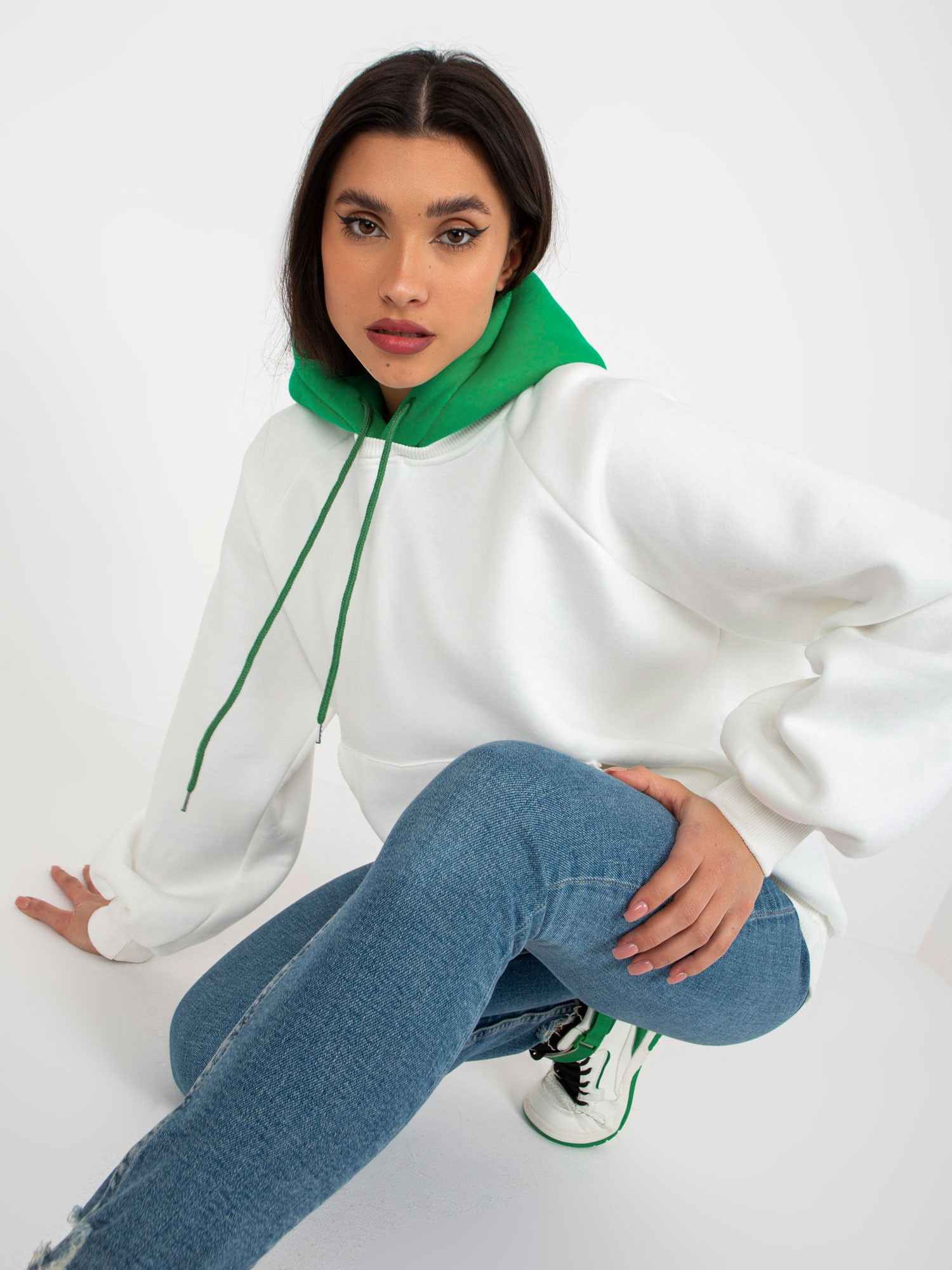 Bluza Biało-zielony - obrazek 3