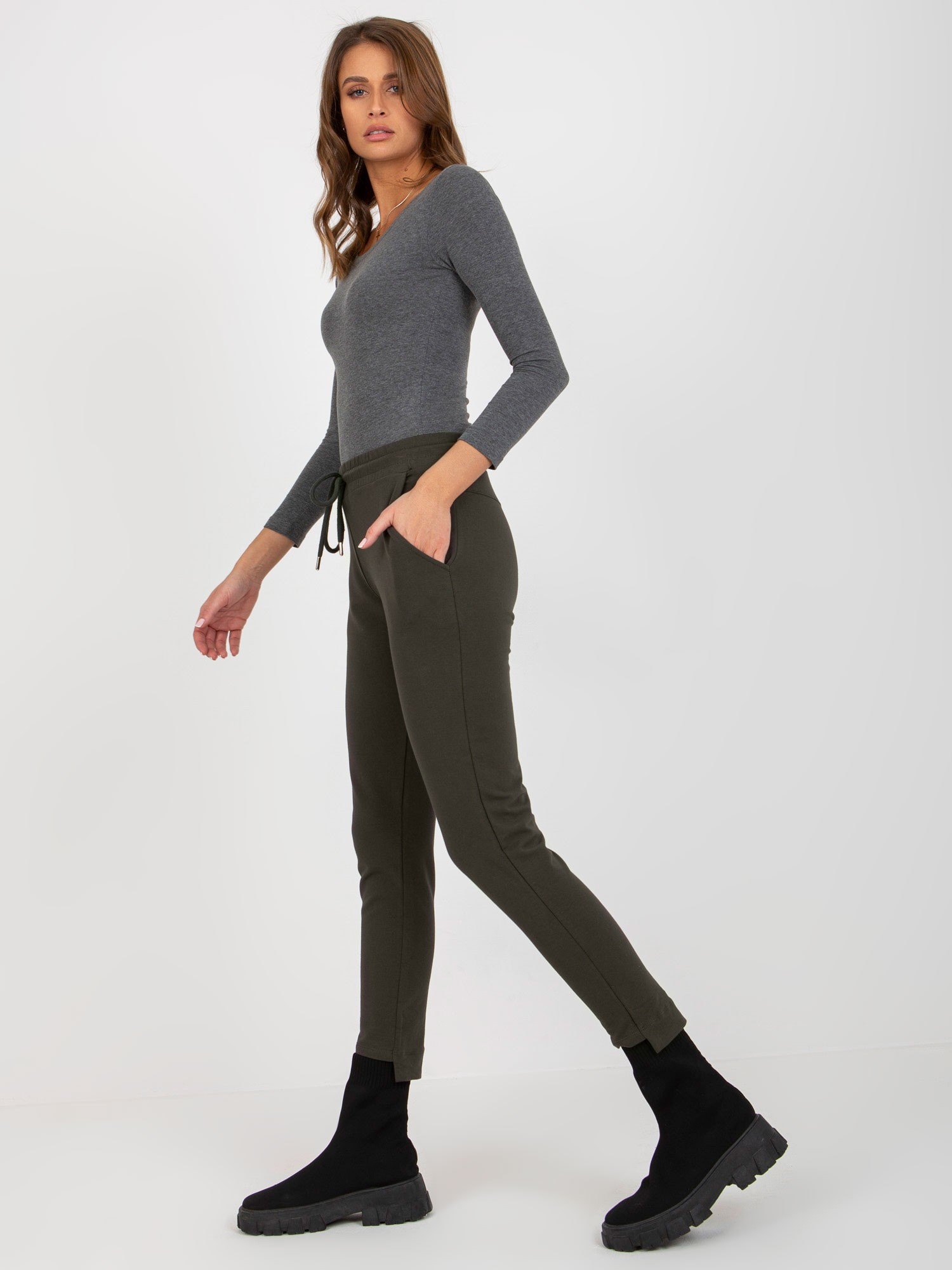 Spodnie dresowe Khaki - obrazek 3