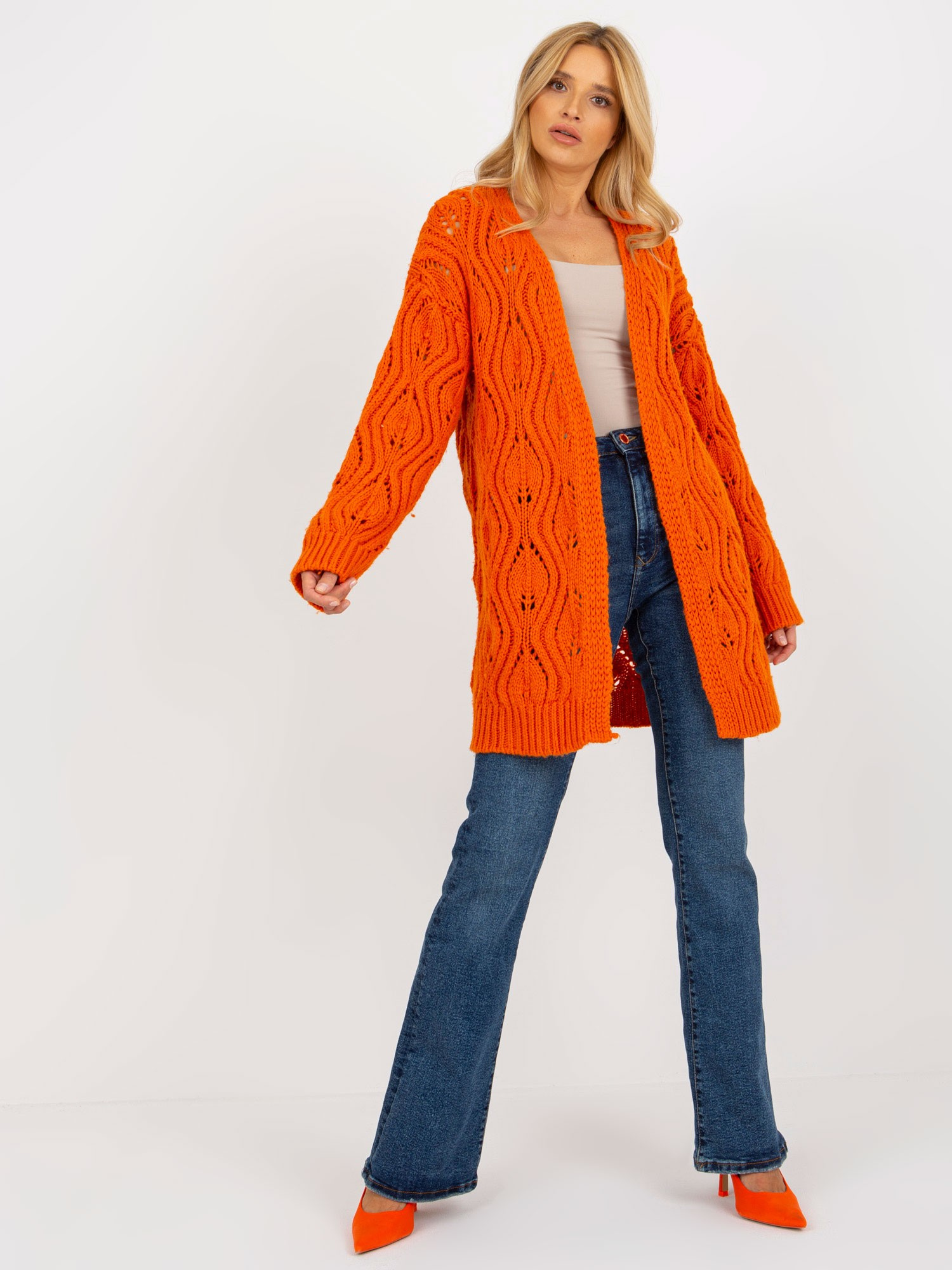 Kardigan Pomarańczowy - obrazek 3