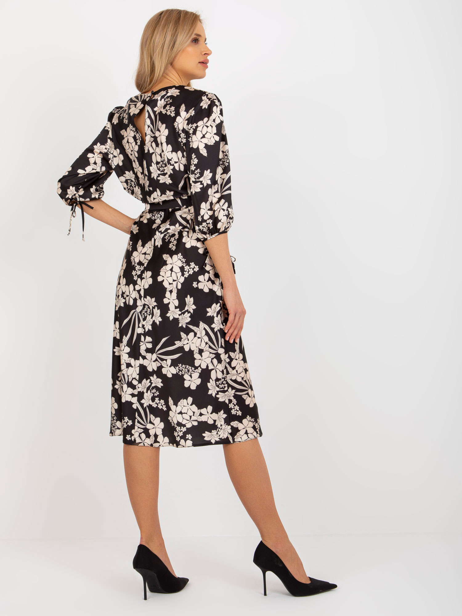 Sukienka Czarno-beżowy - obrazek 3