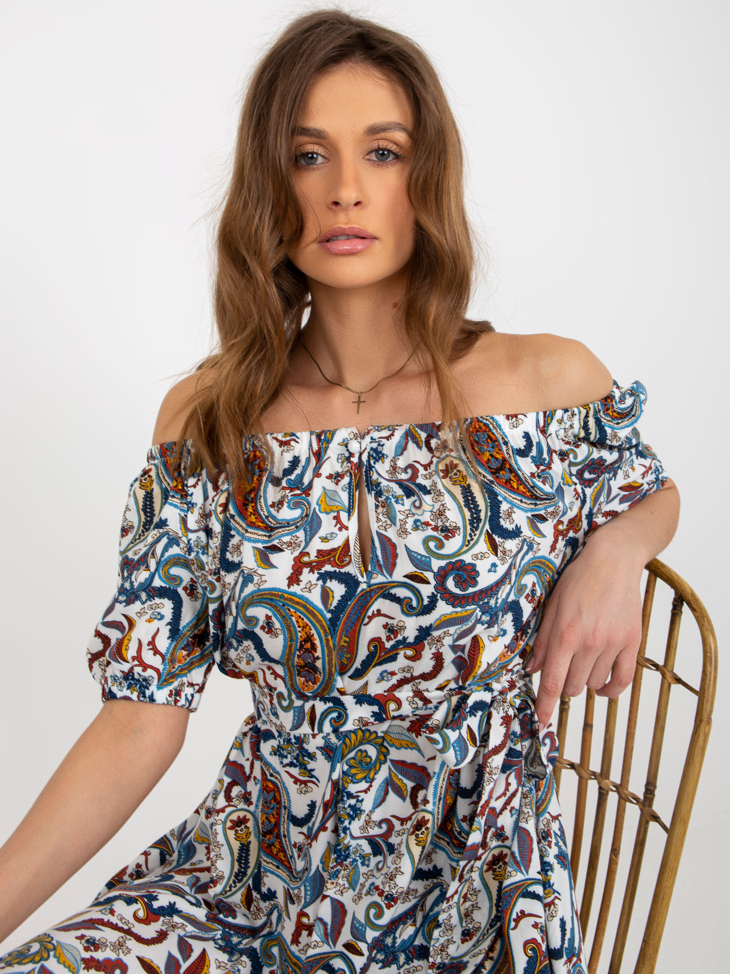 Sukienka Biało-niebieski - obrazek 3