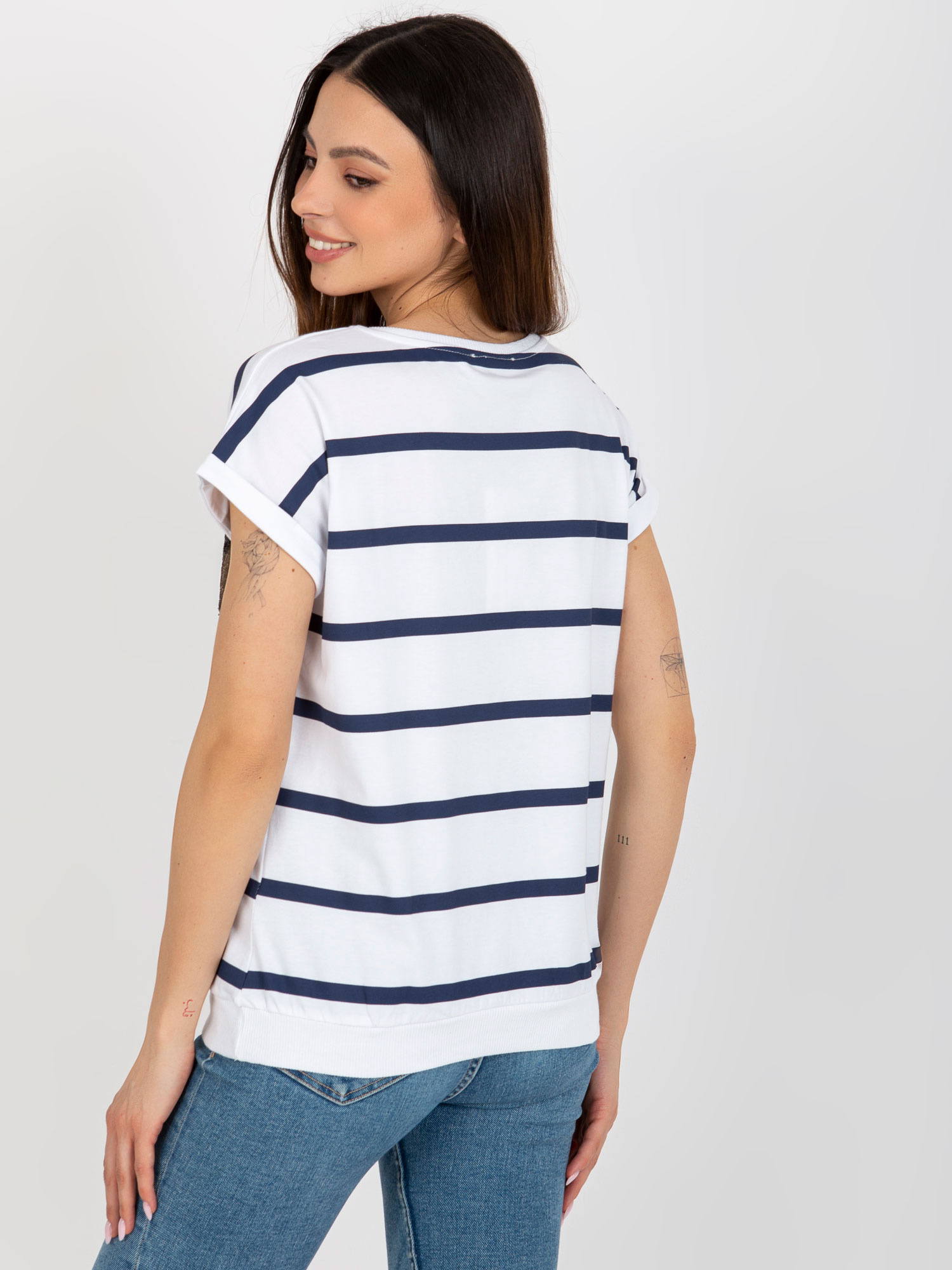 Bluzka Biało-granatowy - obrazek 3