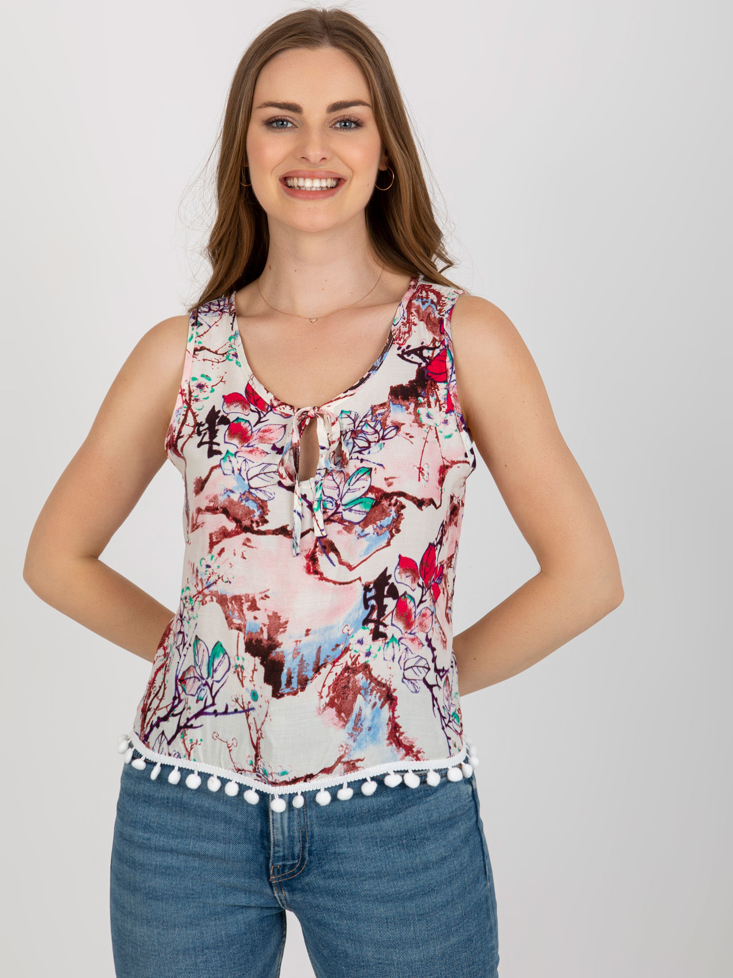 Bluzka Biało-różowy - obrazek 3