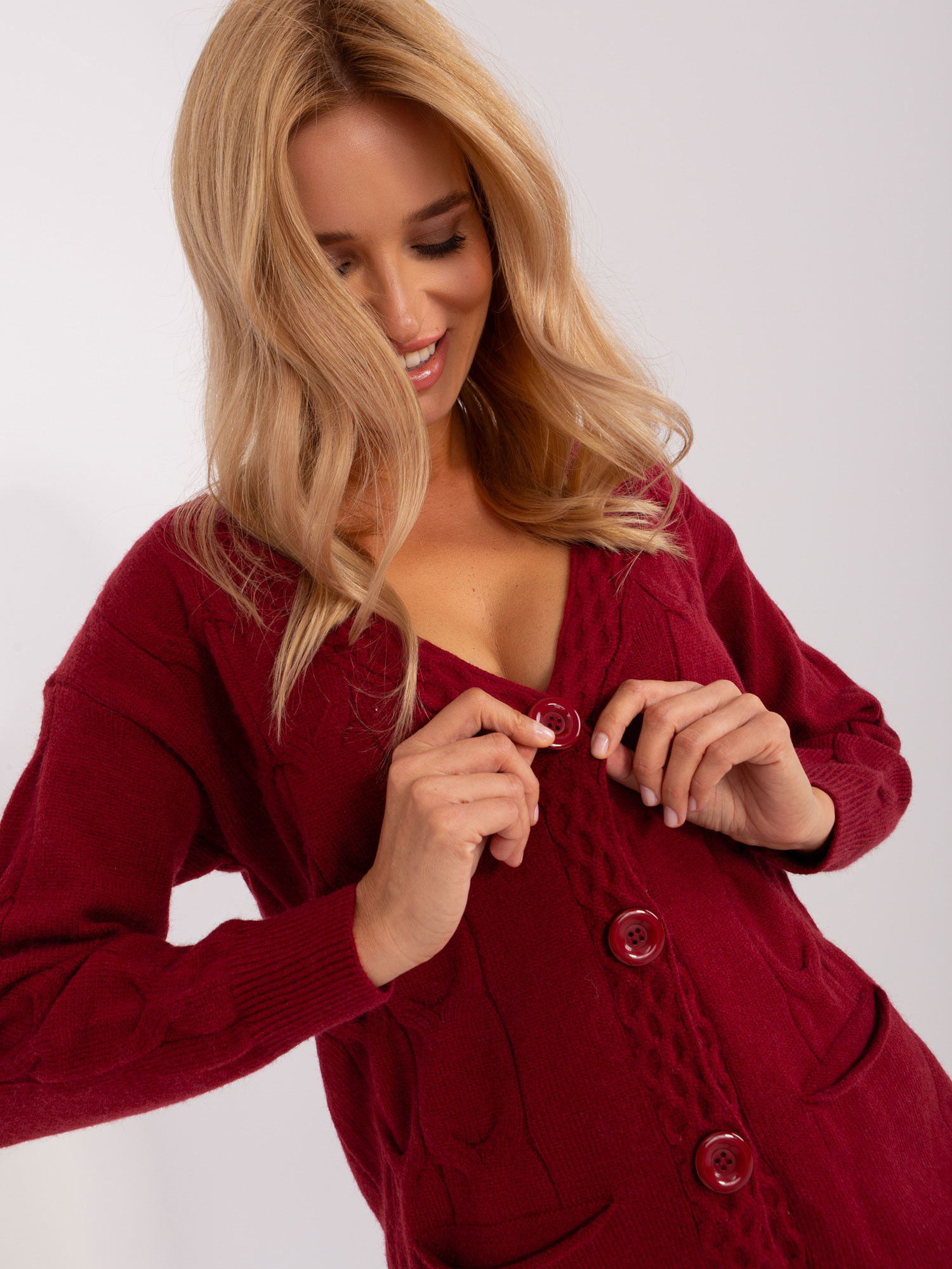 Sweter Bordowy - obrazek 3