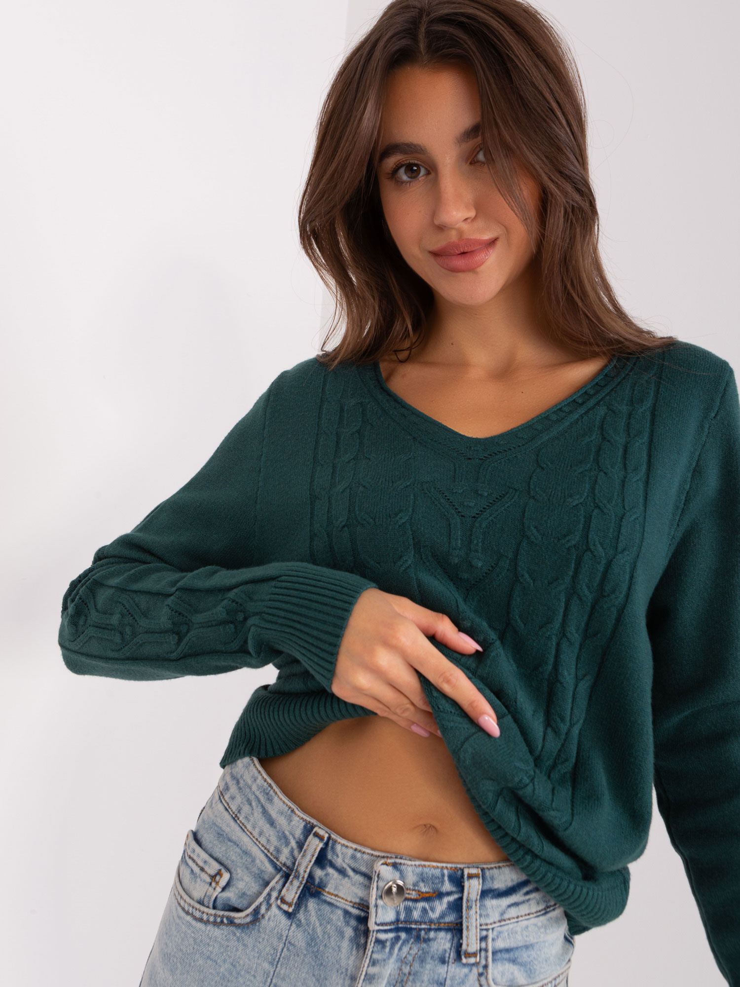 Sweter Ciemny zielony - obrazek 3