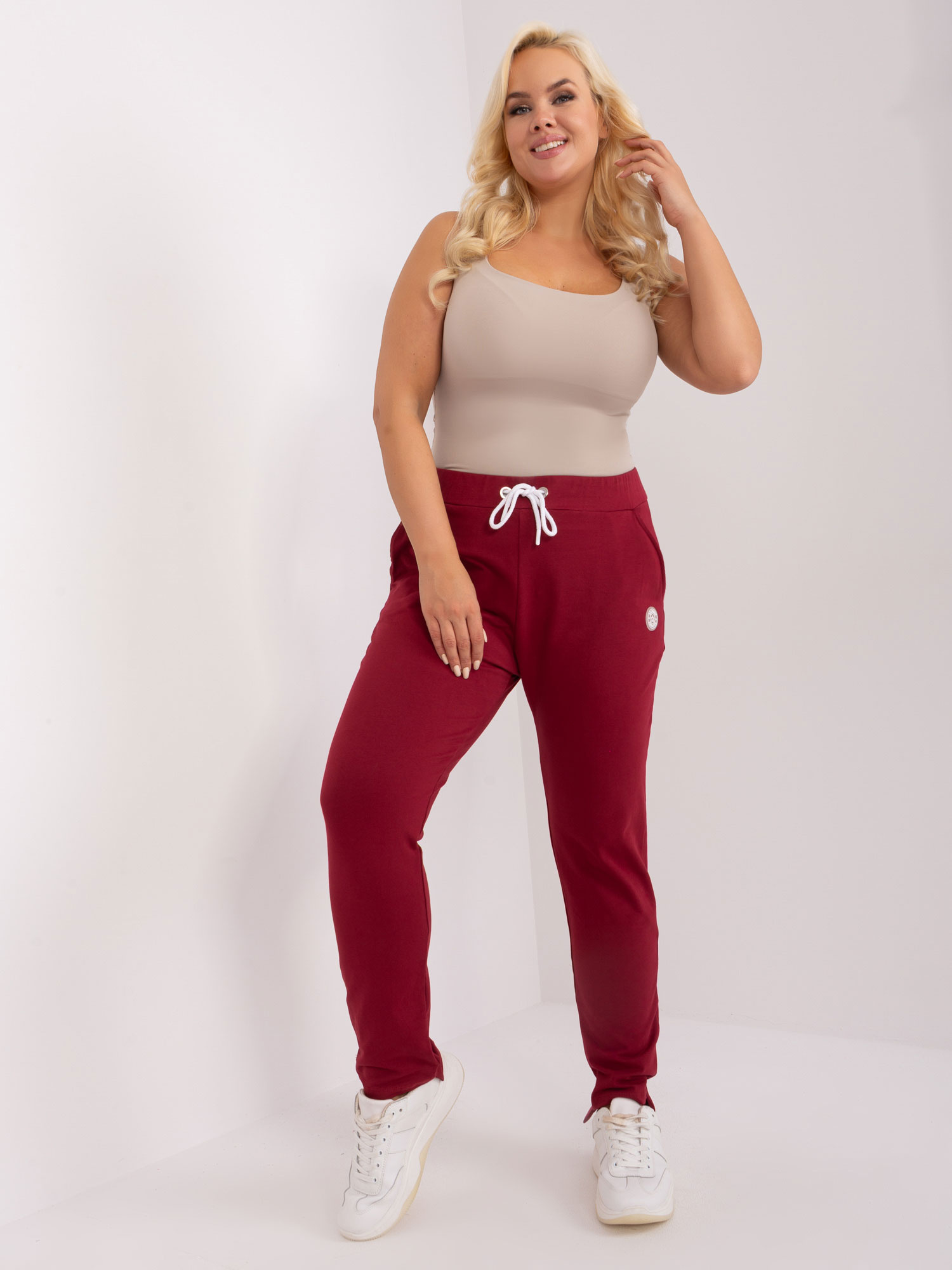 Spodnie dresowe Bordowy - obrazek 3