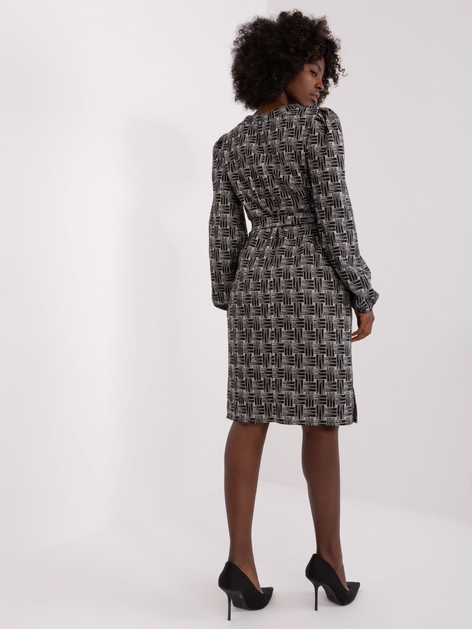Sukienka Szaro-czarny - obrazek 3