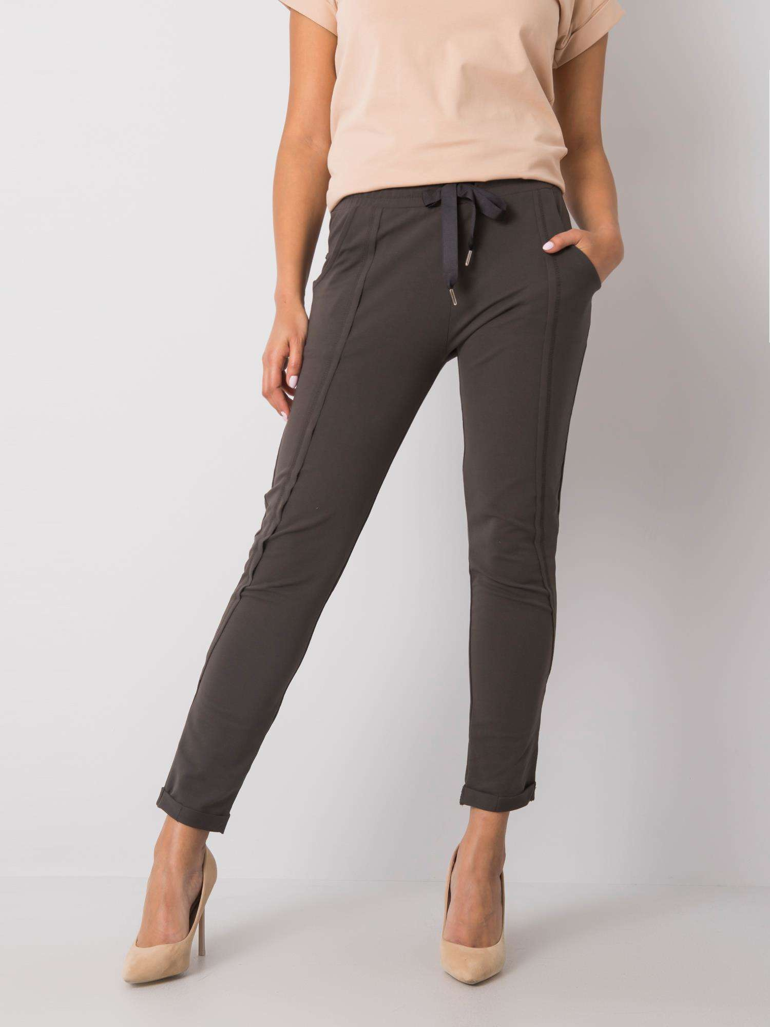 Spodnie dresowe Ciemny khaki - obrazek 3