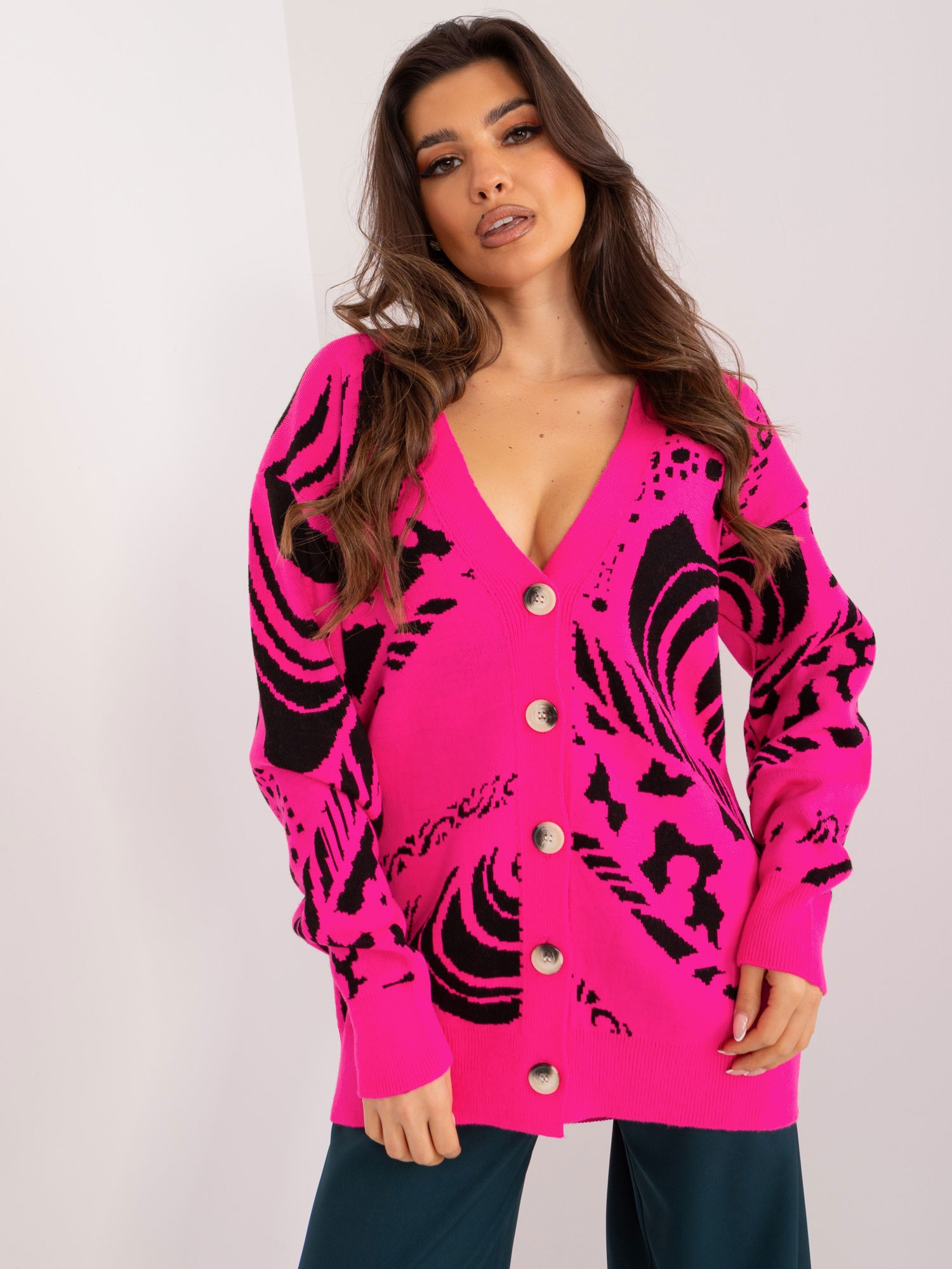 Kardigan Fuksjowy - obrazek 3