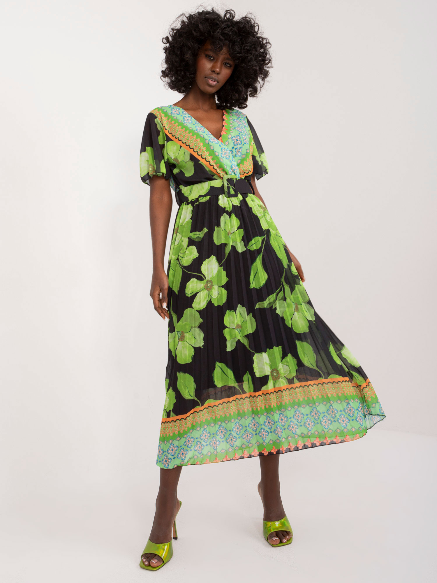 Sukienka Czarno-zielony - obrazek 3