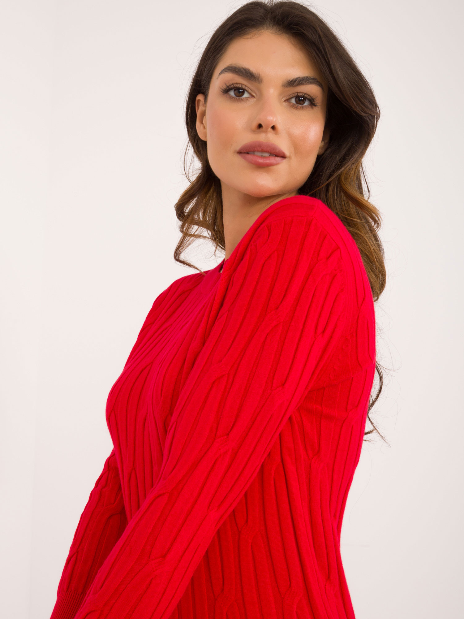 Sweter Ciemny czerwony - obrazek 3