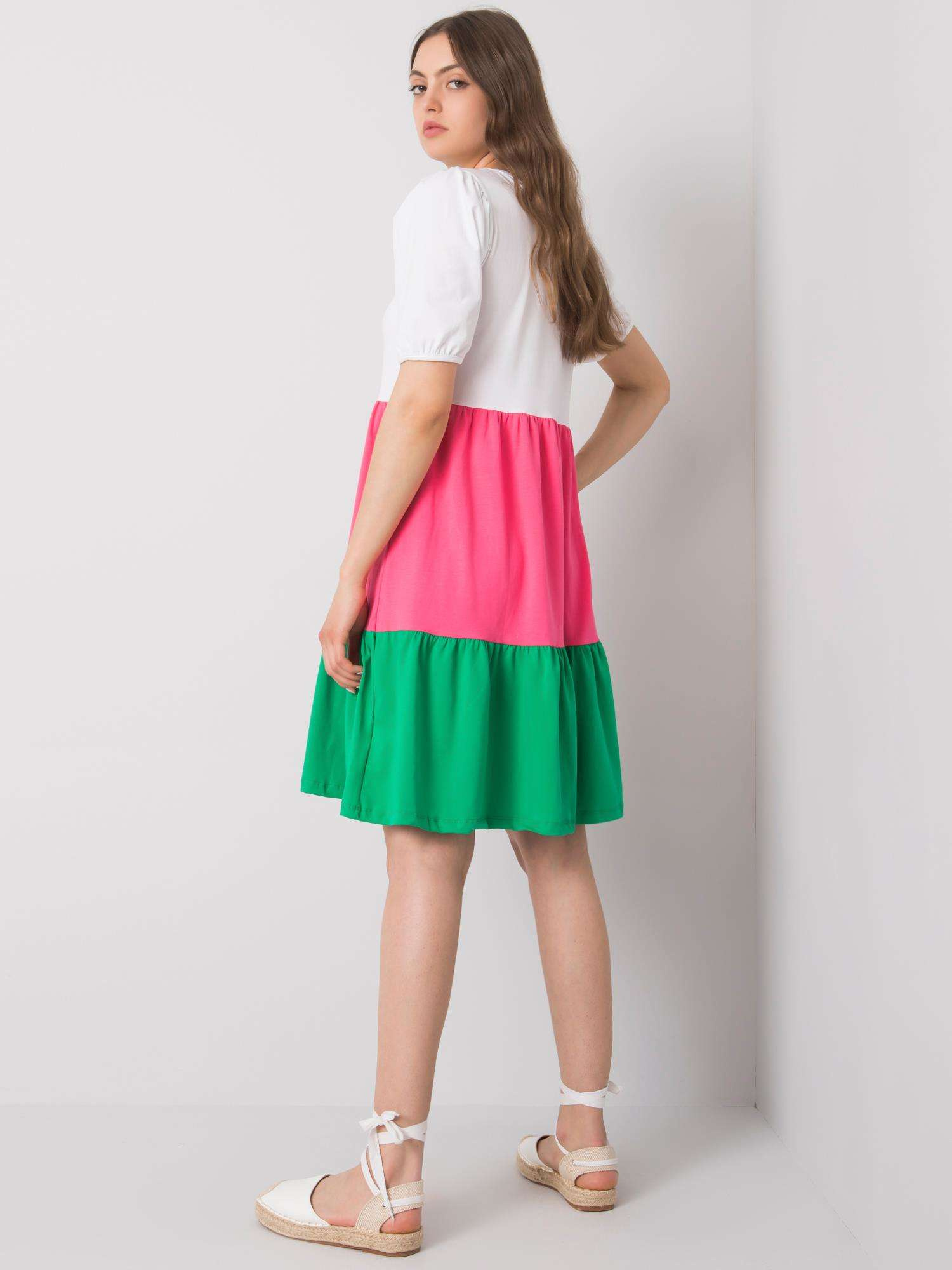 Sukienka Biało-zielony - obrazek 3