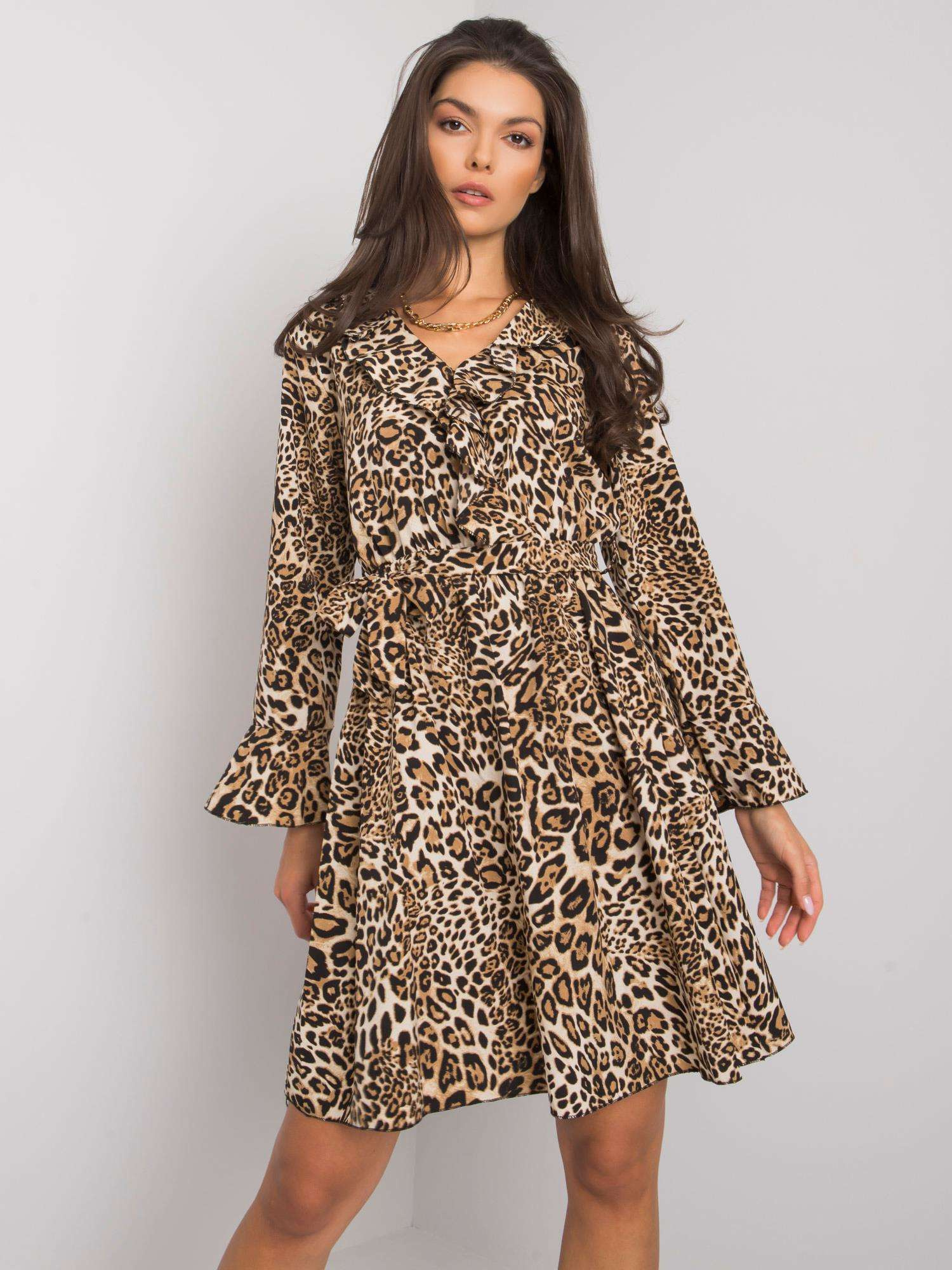 Sukienka Czarno-beżowy - obrazek 3