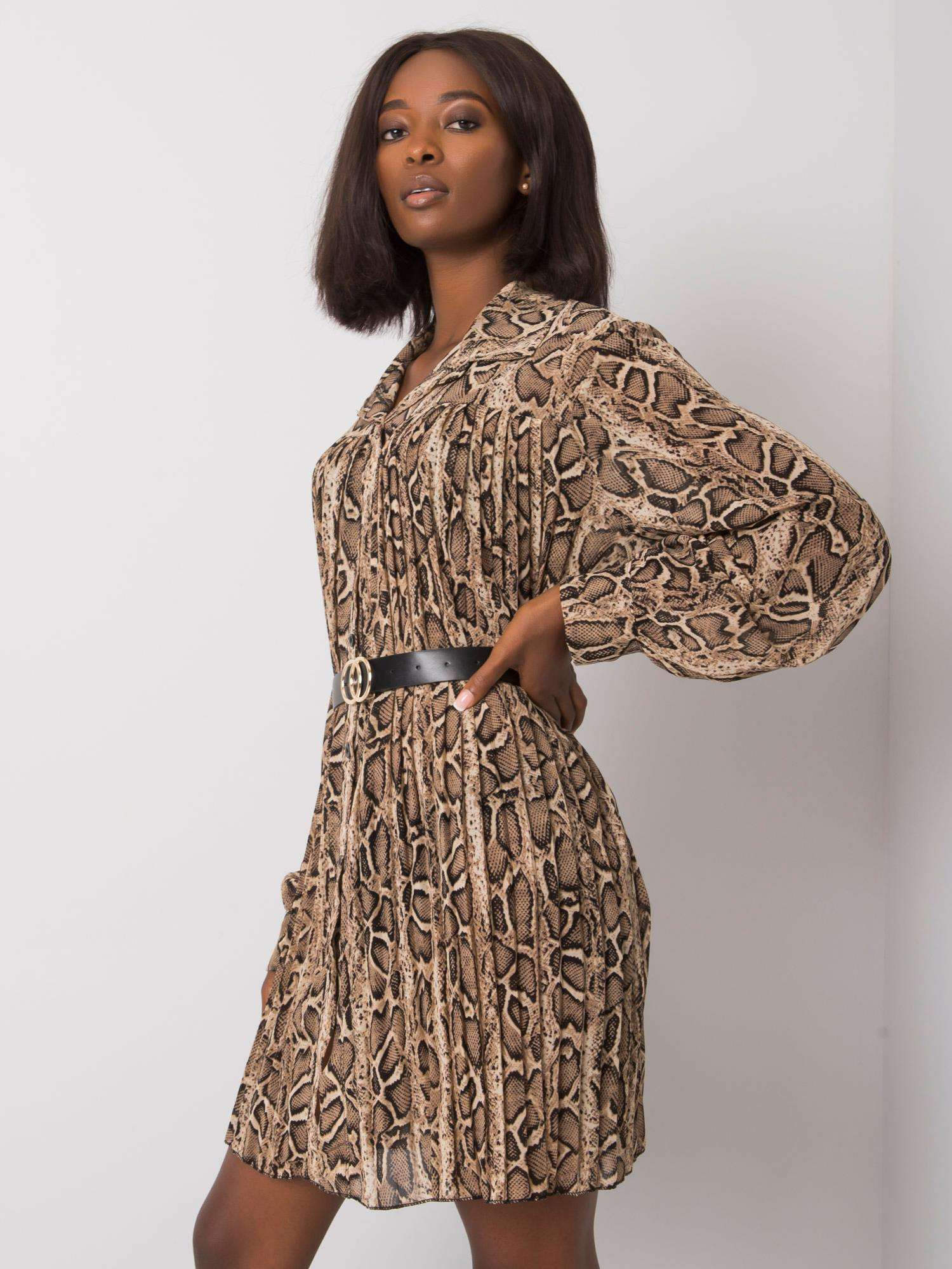 Sukienka Czarno-beżowy - obrazek 3