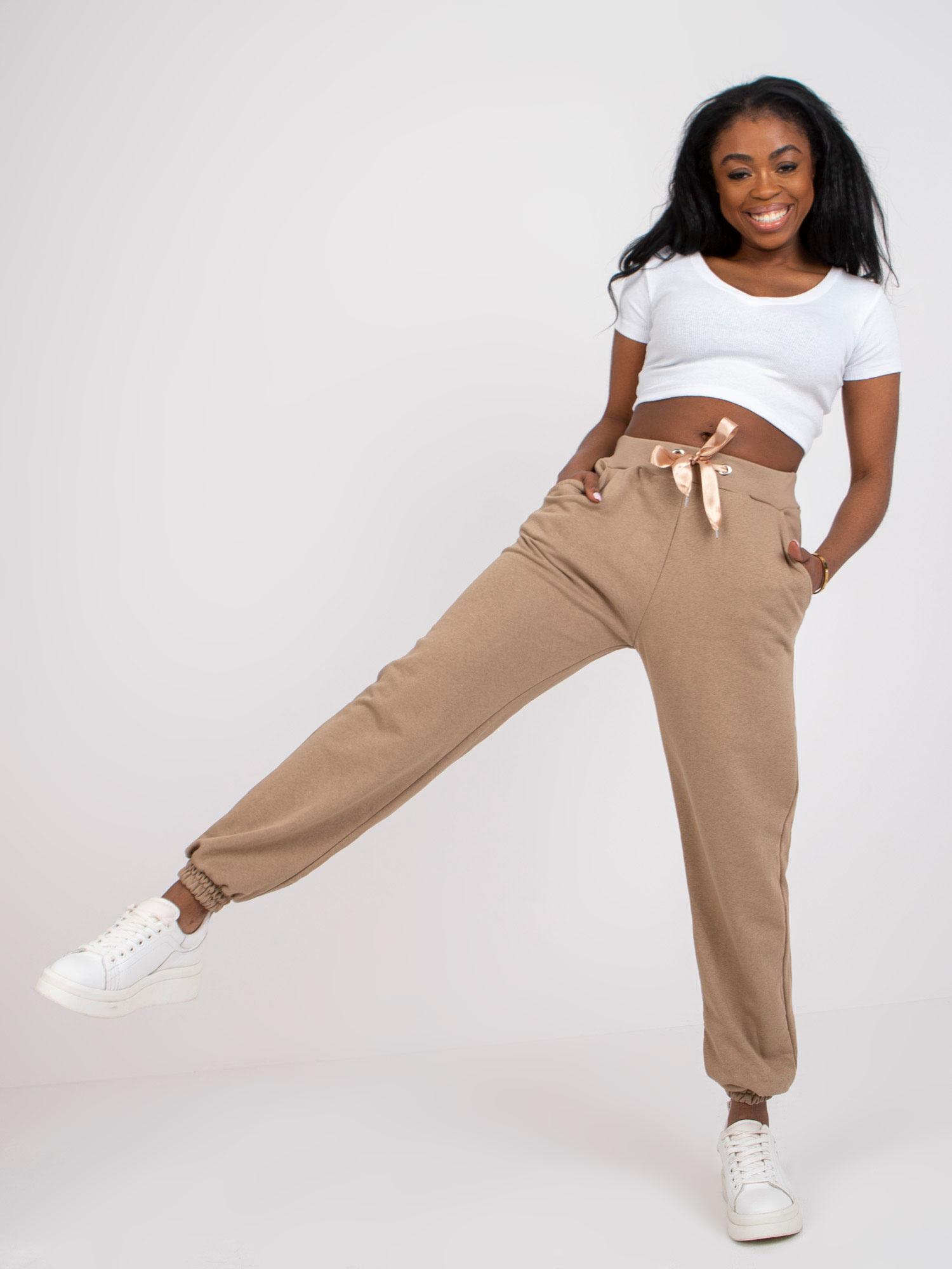 Spodnie dresowe Ciemny bezowy - obrazek 3