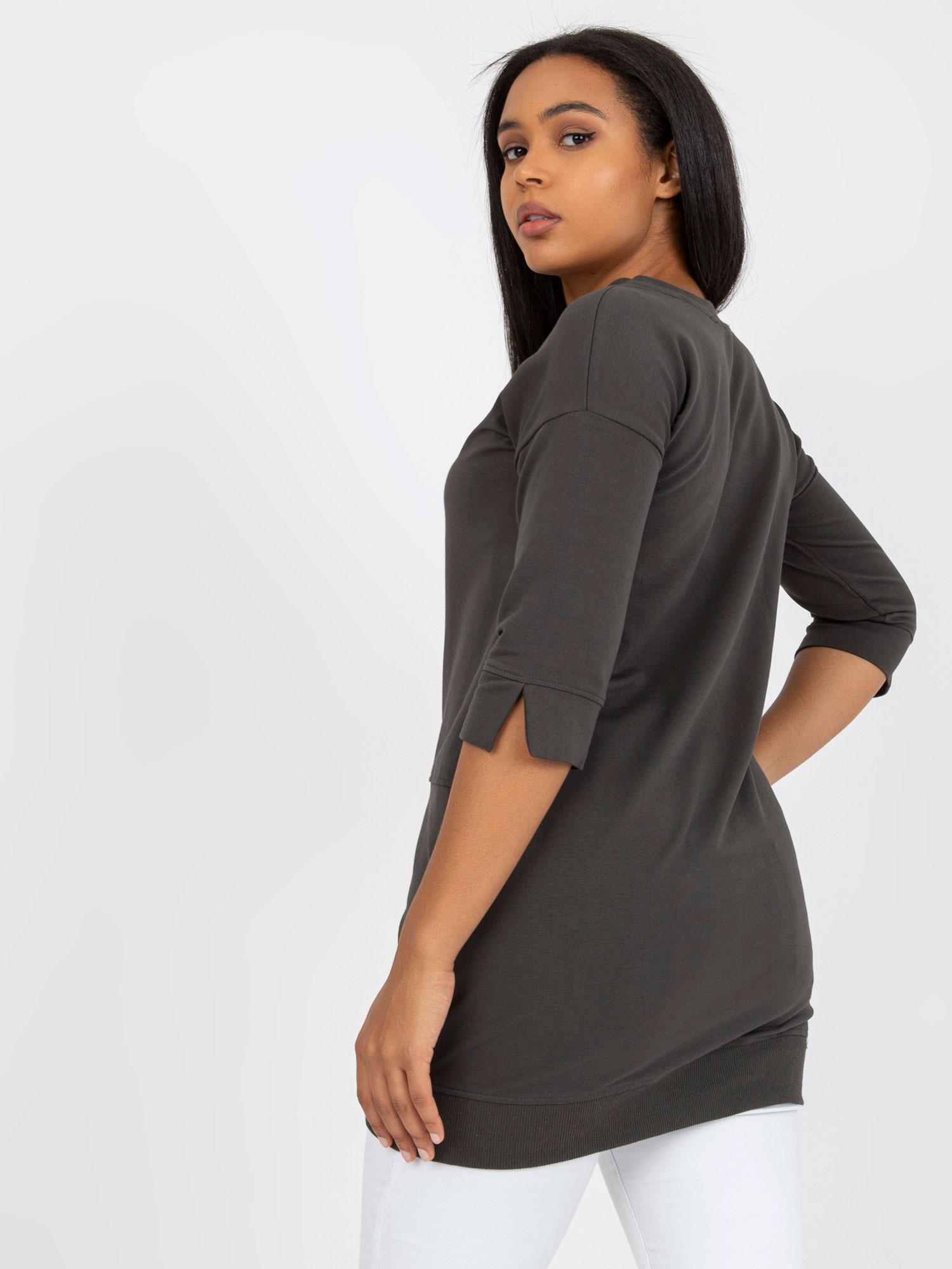 Sukienka Ciemny khaki - obrazek 3