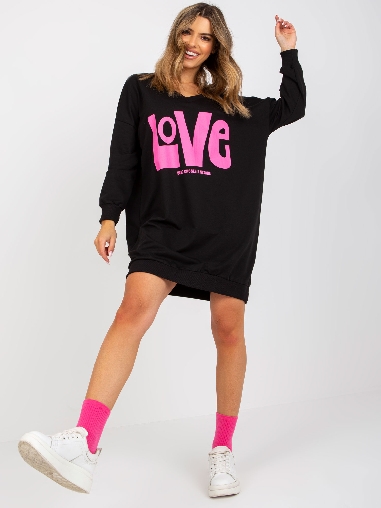 Tunika Czarno-różowy - obrazek 3