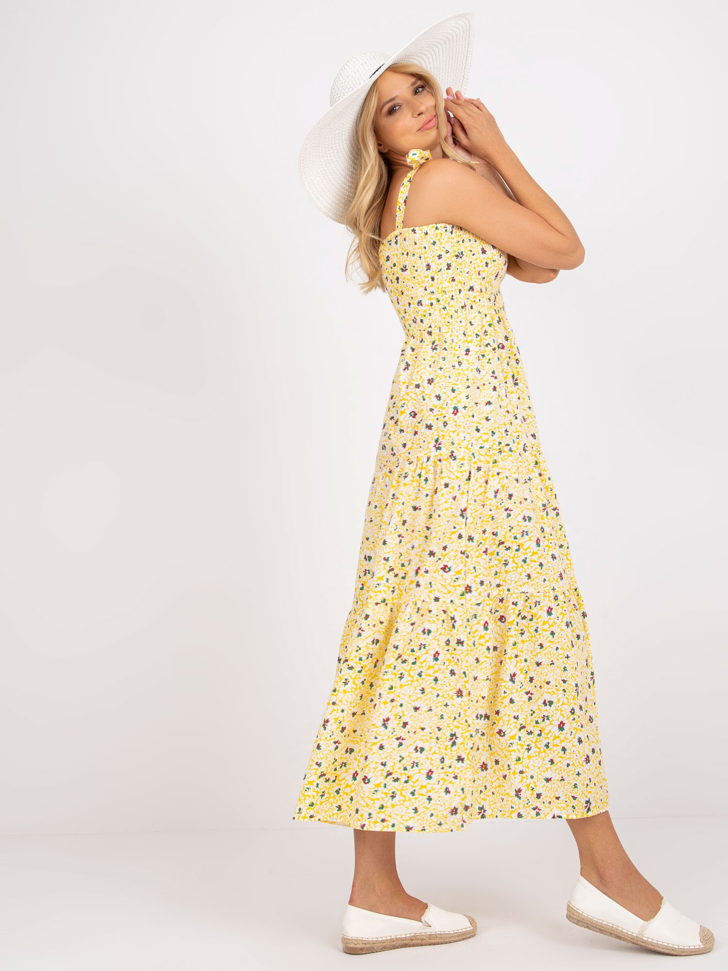 Sukienka Biało-żółty - obrazek 3