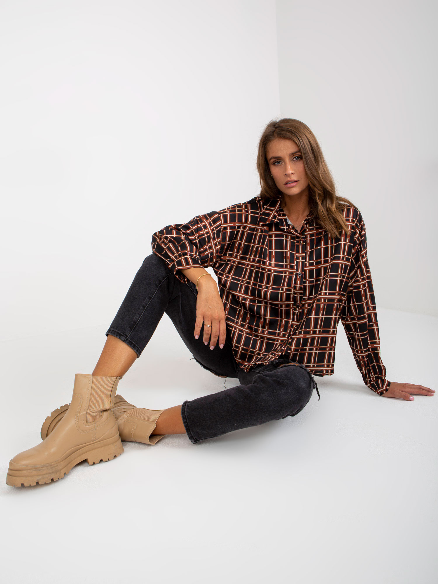 Koszula Czarno-beżowy - obrazek 3