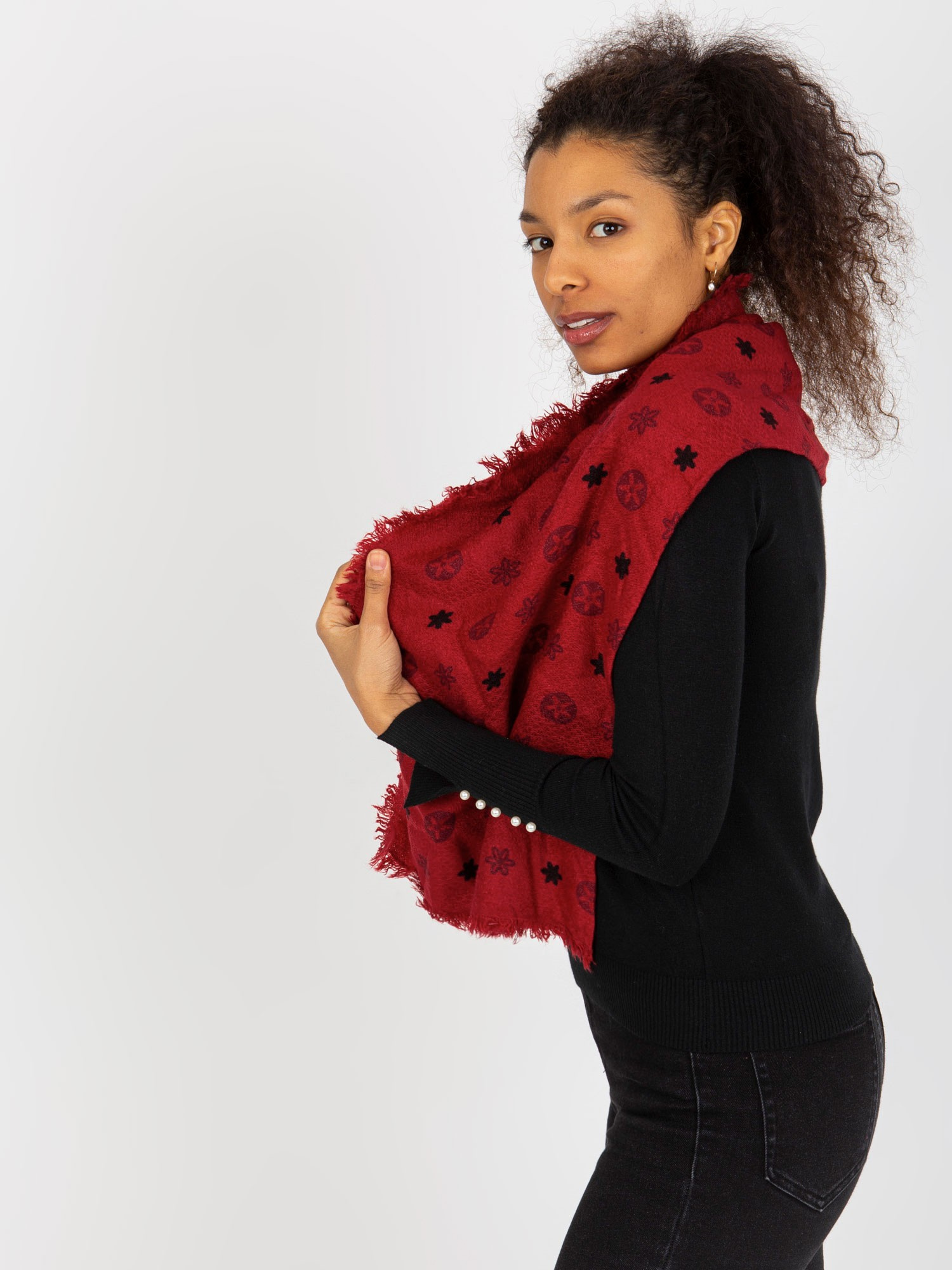 Chustka Ciemny czerwony - obrazek 4