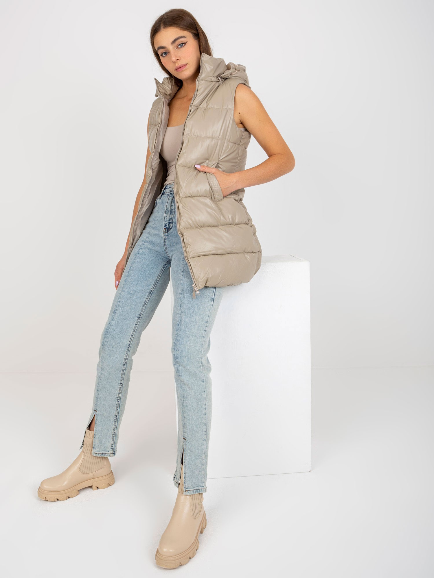 Kamizelka Ciemny bezowy - obrazek 4