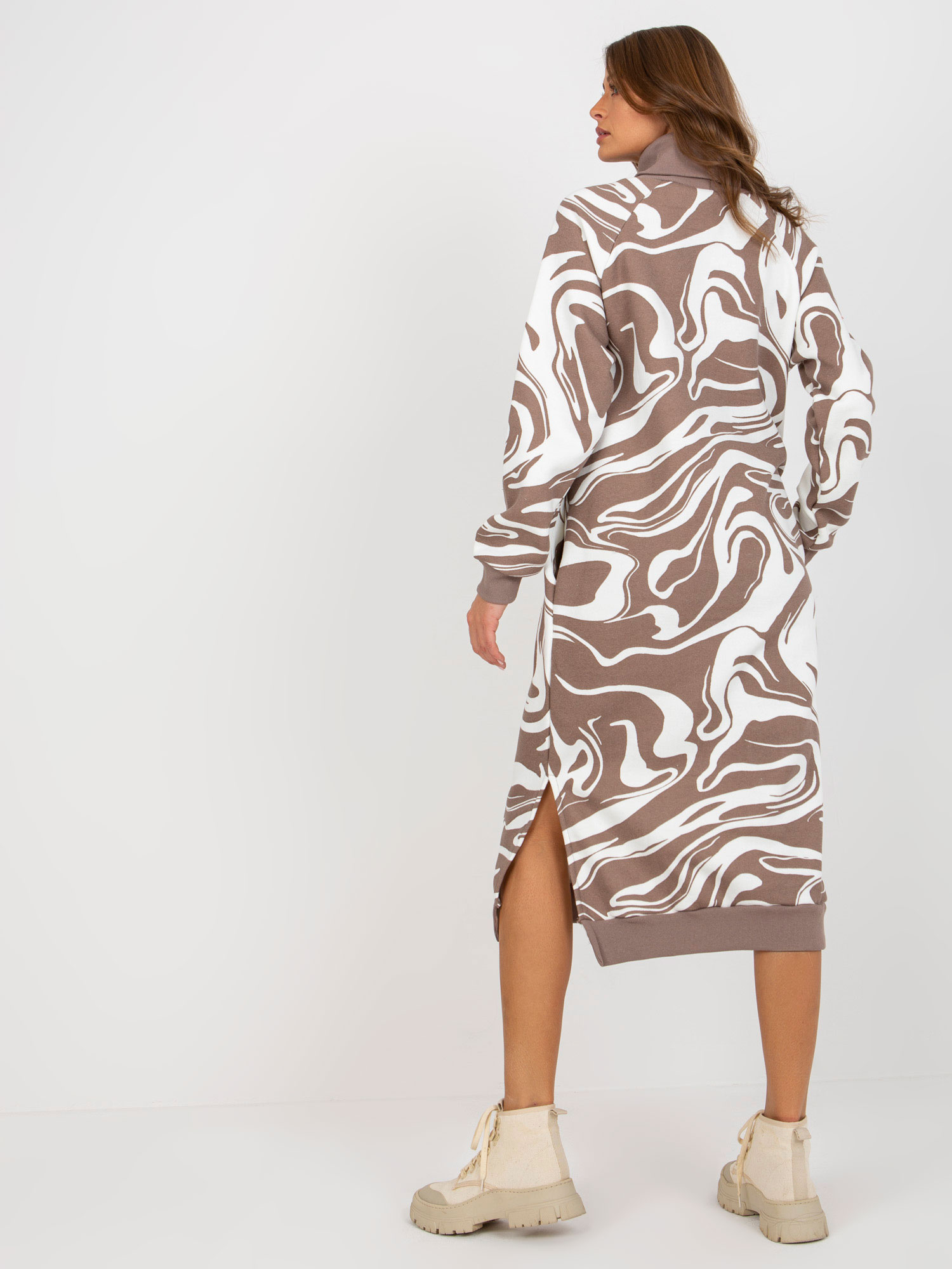 Sukienka Biało-brązowy - obrazek 4