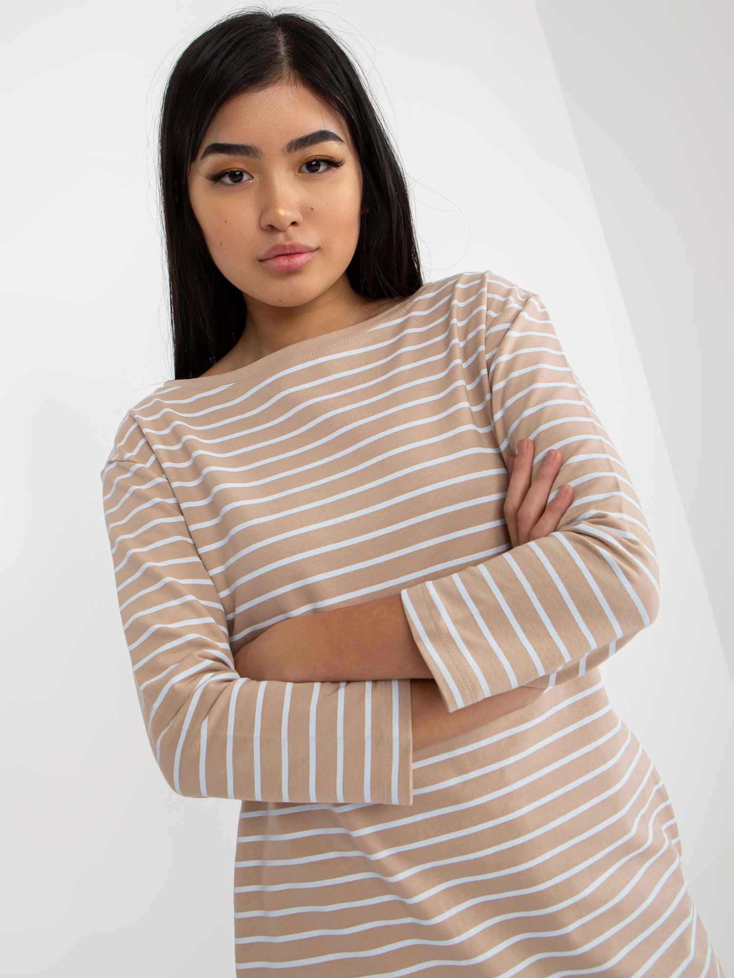 Sukienka Biało-beżowy - obrazek 4