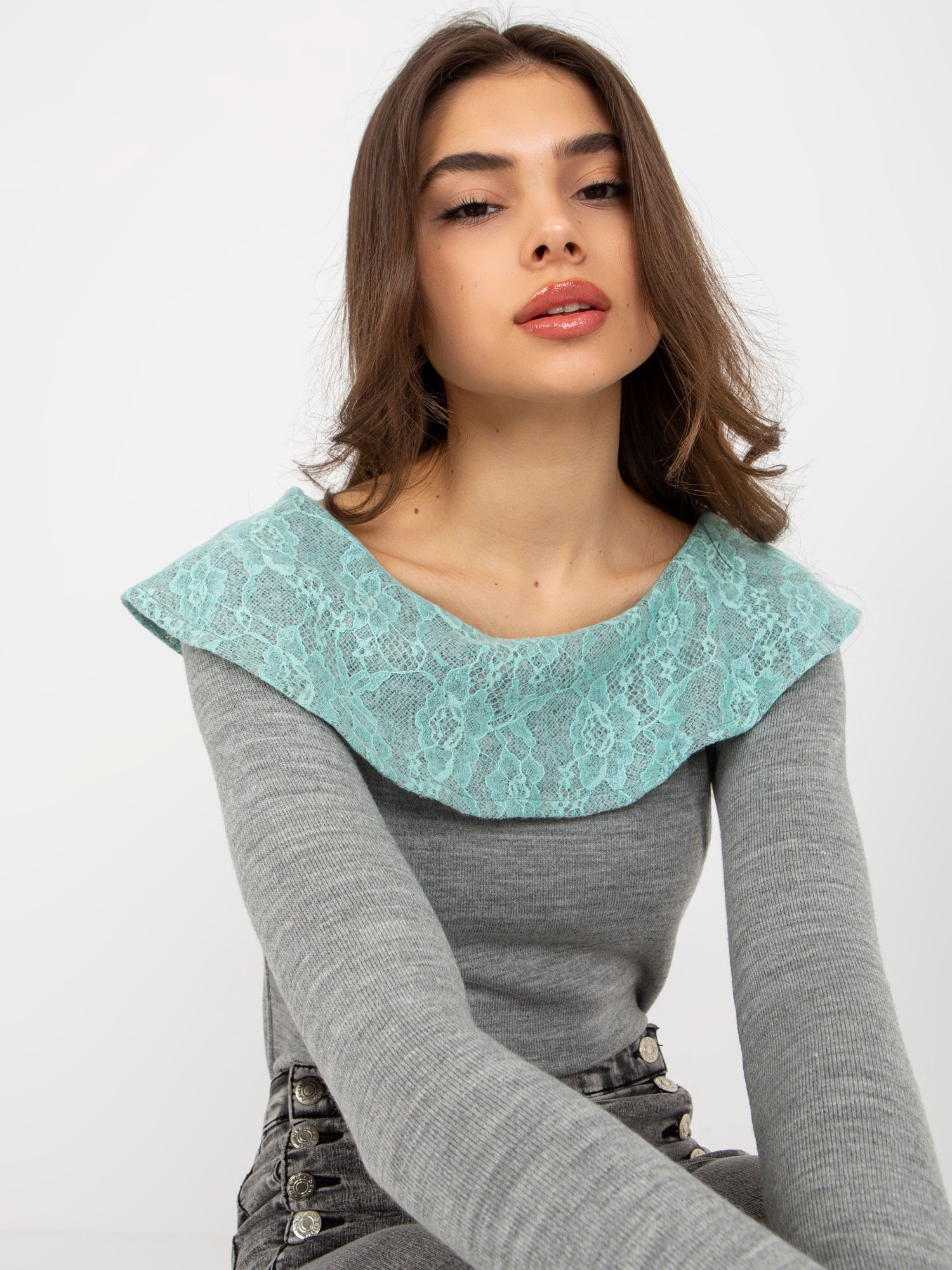 Sweter Szaro-niebieski - obrazek 4