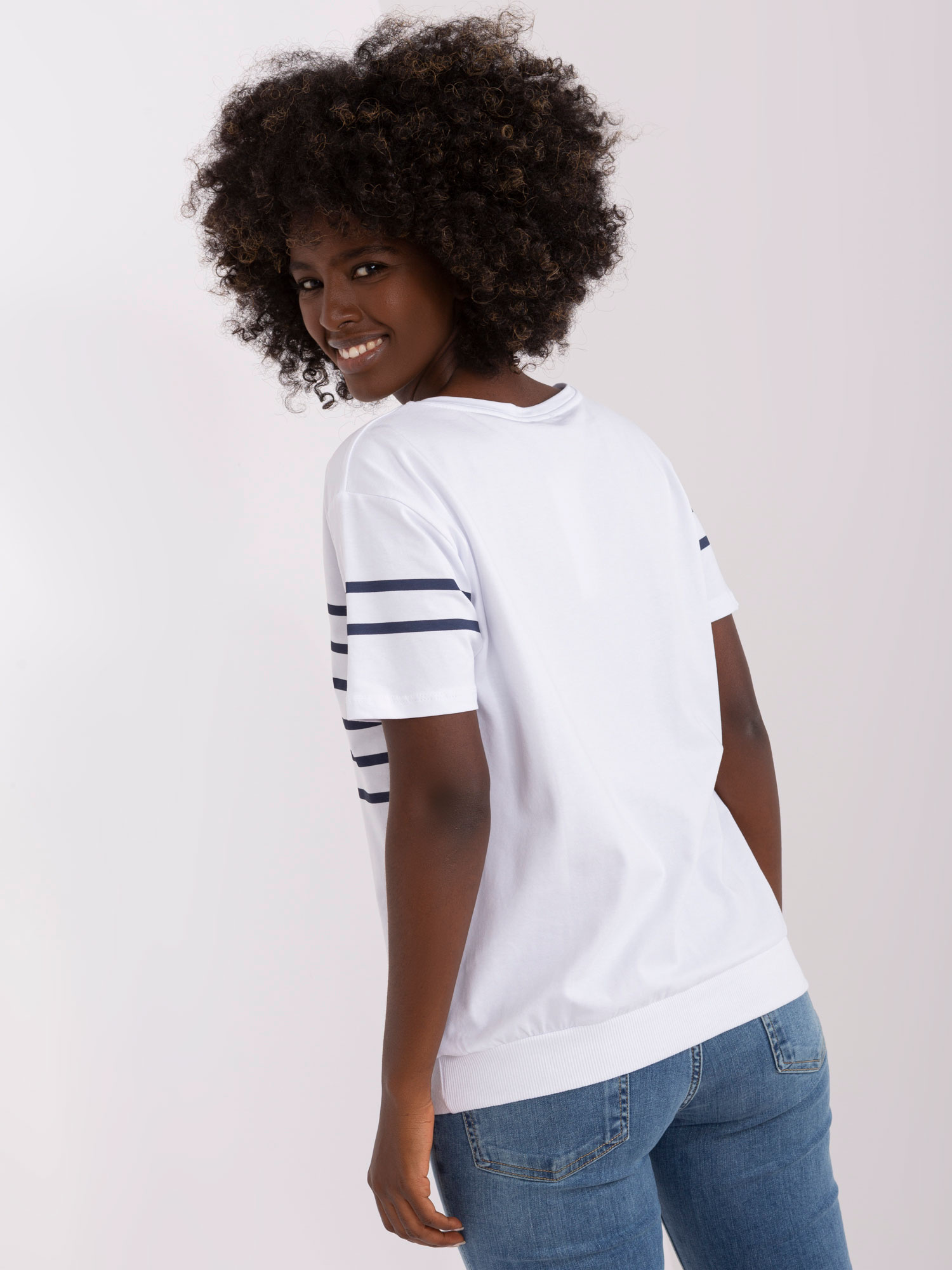 Bluzka Biało-granatowy - obrazek 4