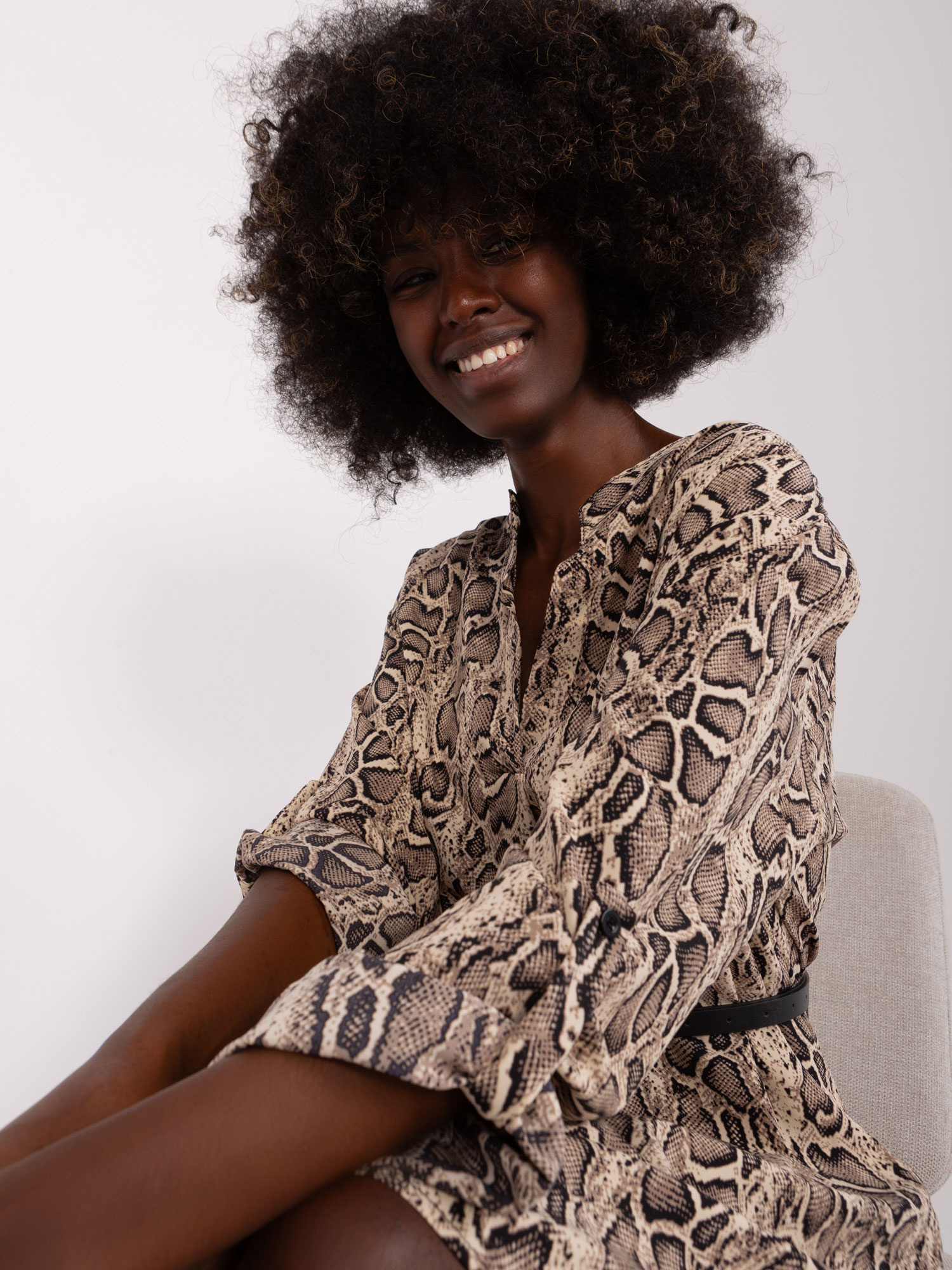 Sukienka Czarno-beżowy - obrazek 4